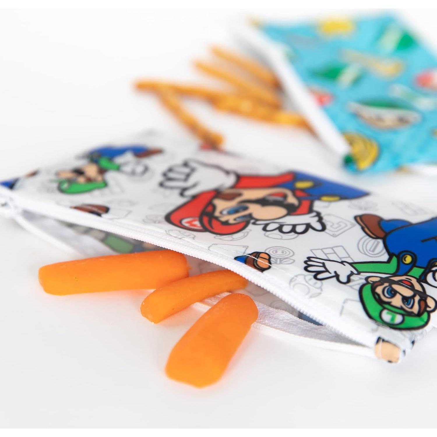 Bumkins Bolsas de Snack Reutilizables Nintendo 2-pk 17.8x8.9cm