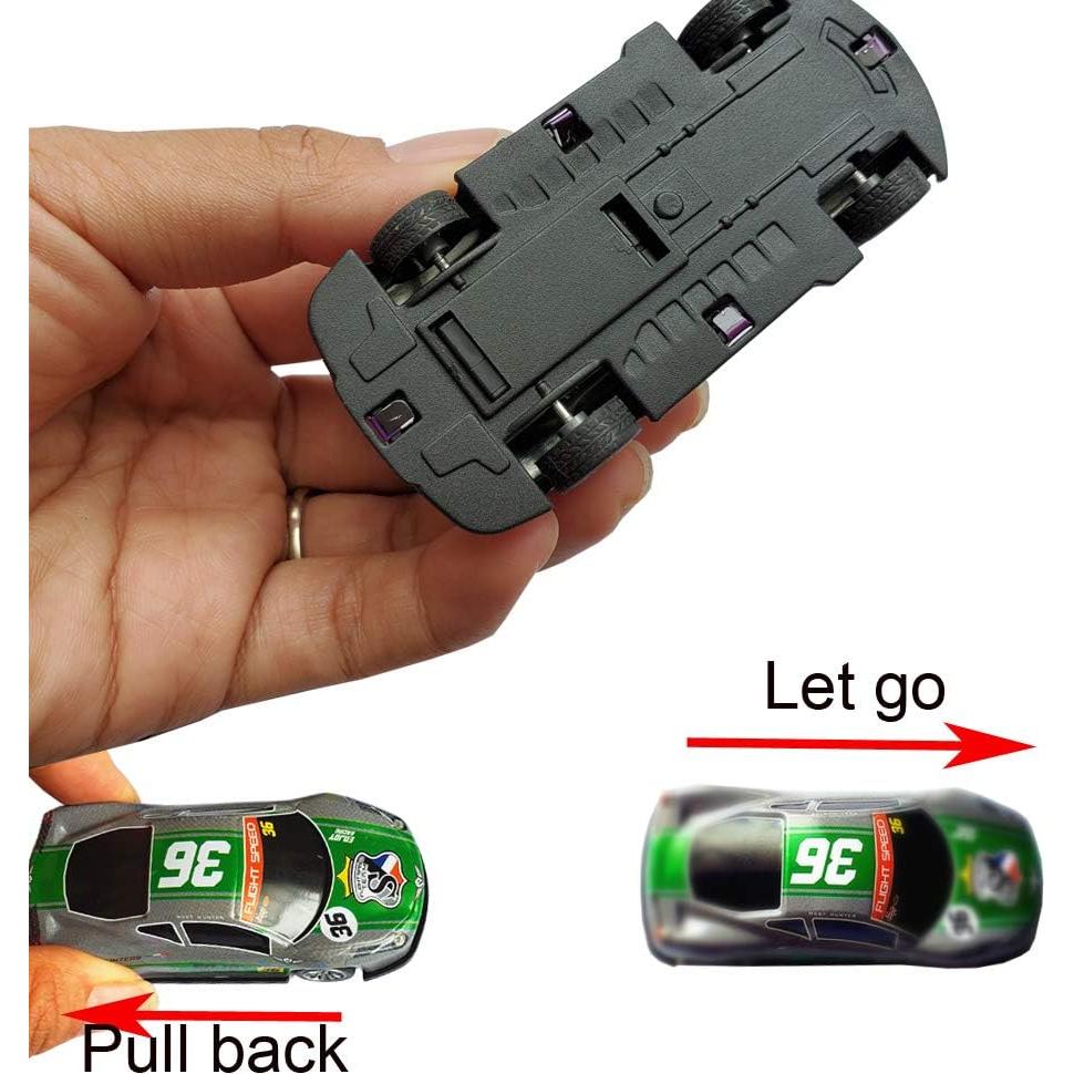 Coches de Carreras Pull Back Himeeu Set de 5 Metal 7,62 cm