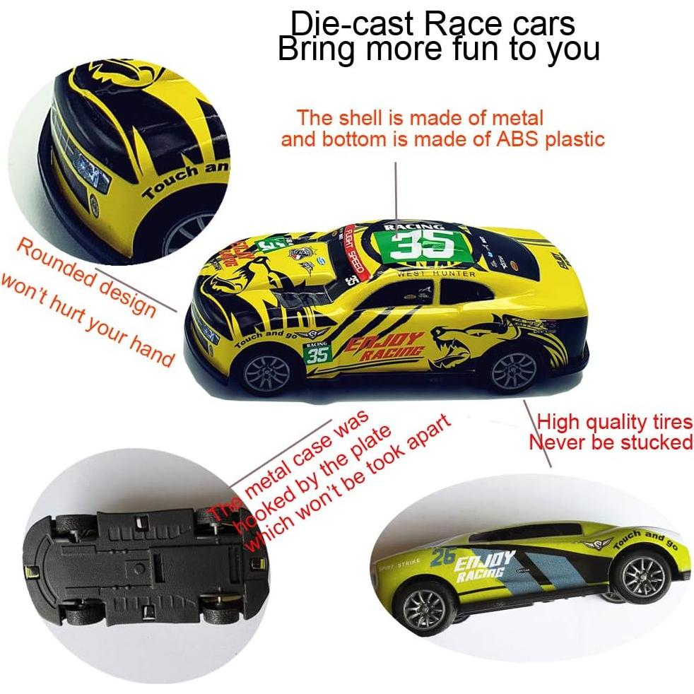 Coches de Carreras Pull Back Himeeu Set de 5 Metal 7,62 cm