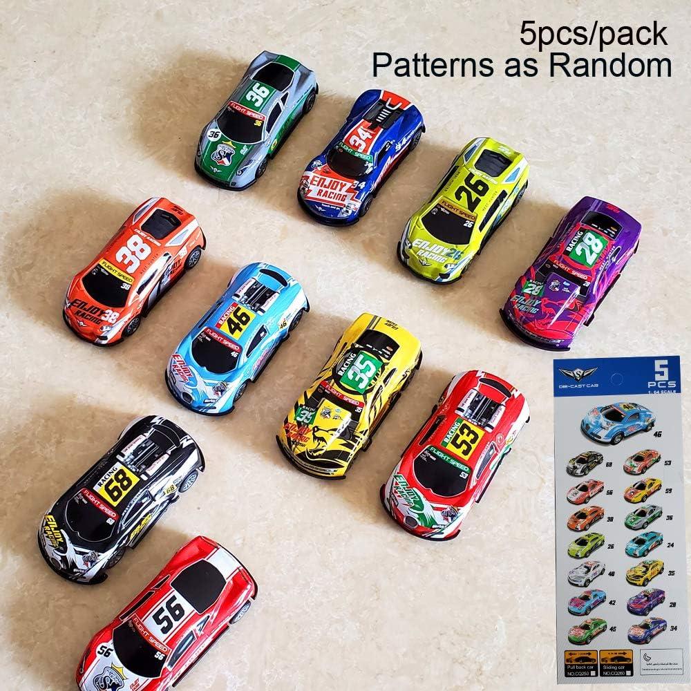 Coches de Carreras Pull Back Himeeu Set de 5 Metal 7,62 cm