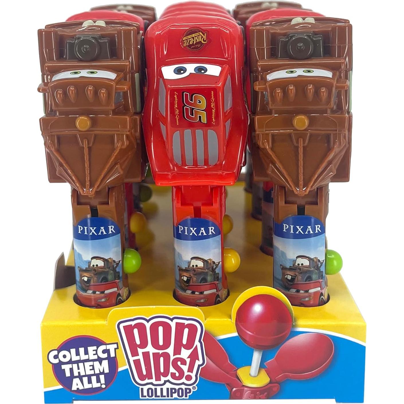 Set de 12 Soportes de Lollipop Cars - Mater y Lightning McQueen