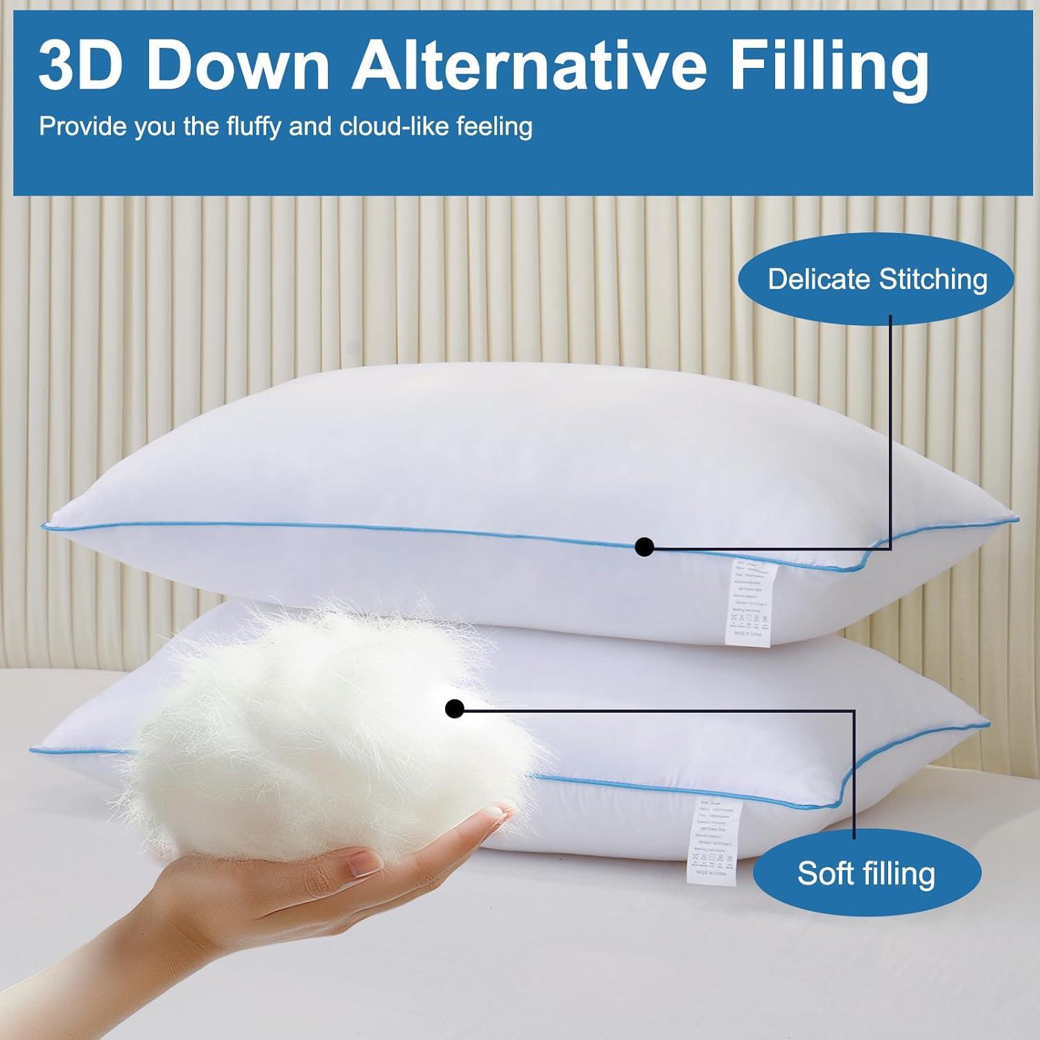 Almohadas Uniqwamer Estándar 4 Piezas Relleno Suave Transpirable