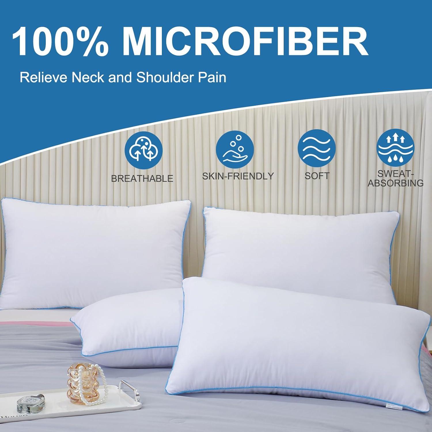 Almohadas Uniqwamer Estándar 4 Piezas Relleno Suave Transpirable