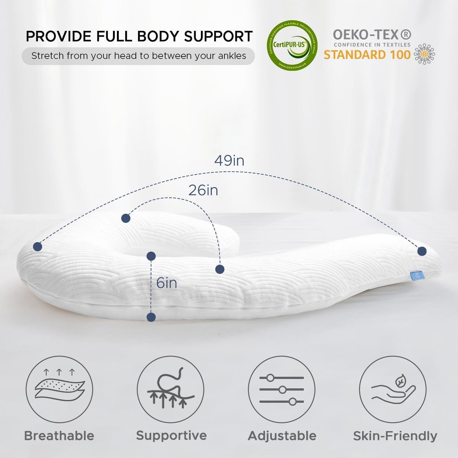 Almohada Corporal Cisne SCHNAUZER HOME 106.68 cm Espuma Memoria