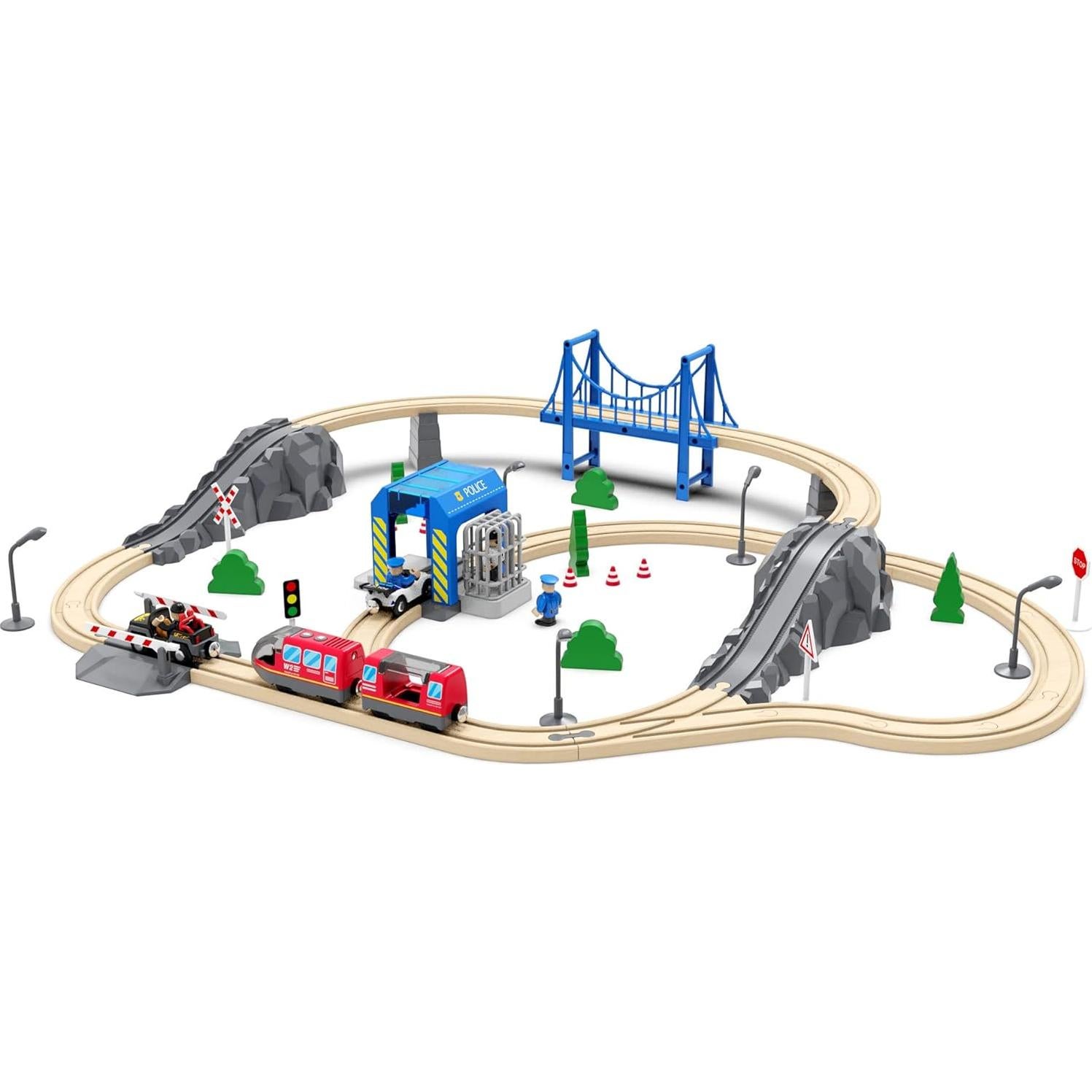 Estación de Policía May & Z para Vías de Tren de Madera