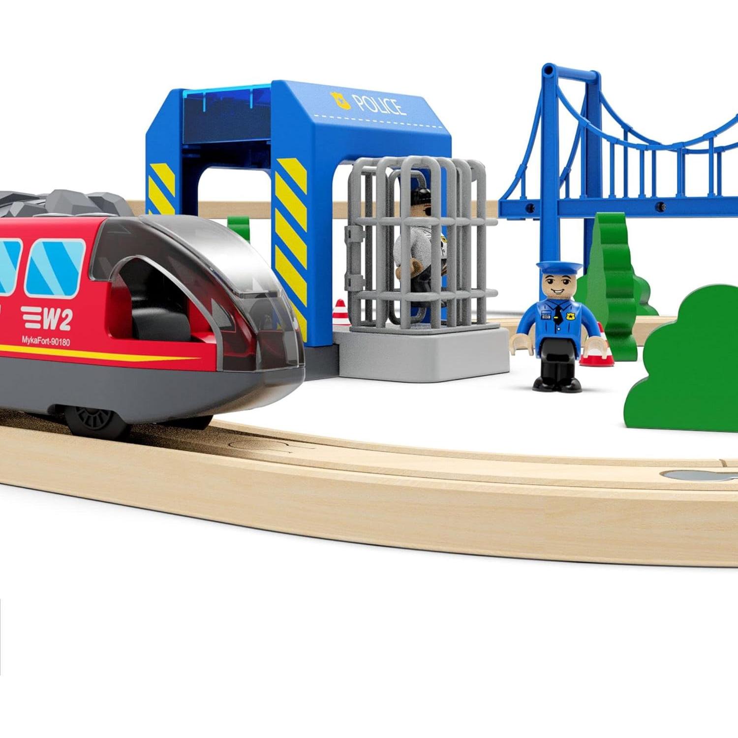 Estación de Policía May & Z para Vías de Tren de Madera