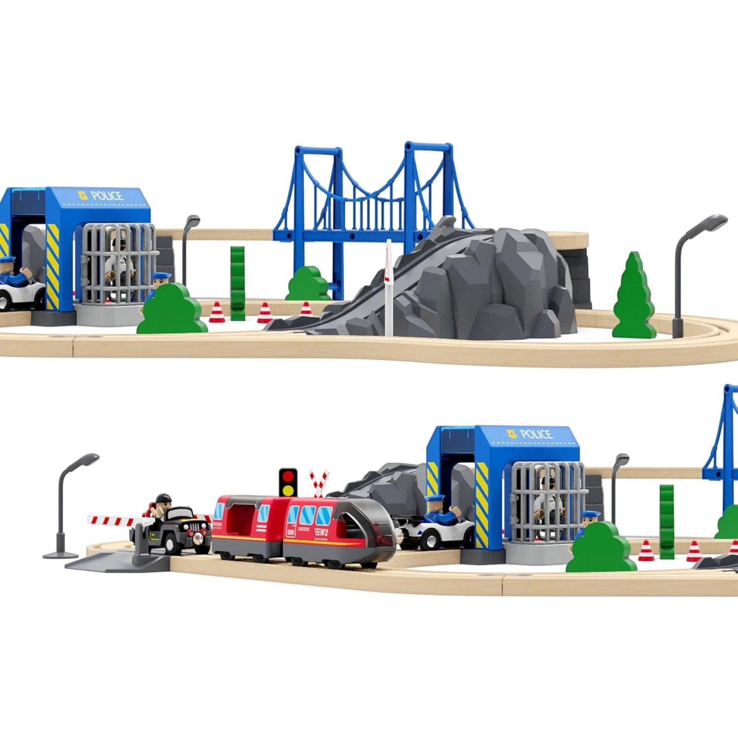 Estación de Policía May & Z para Vías de Tren de Madera