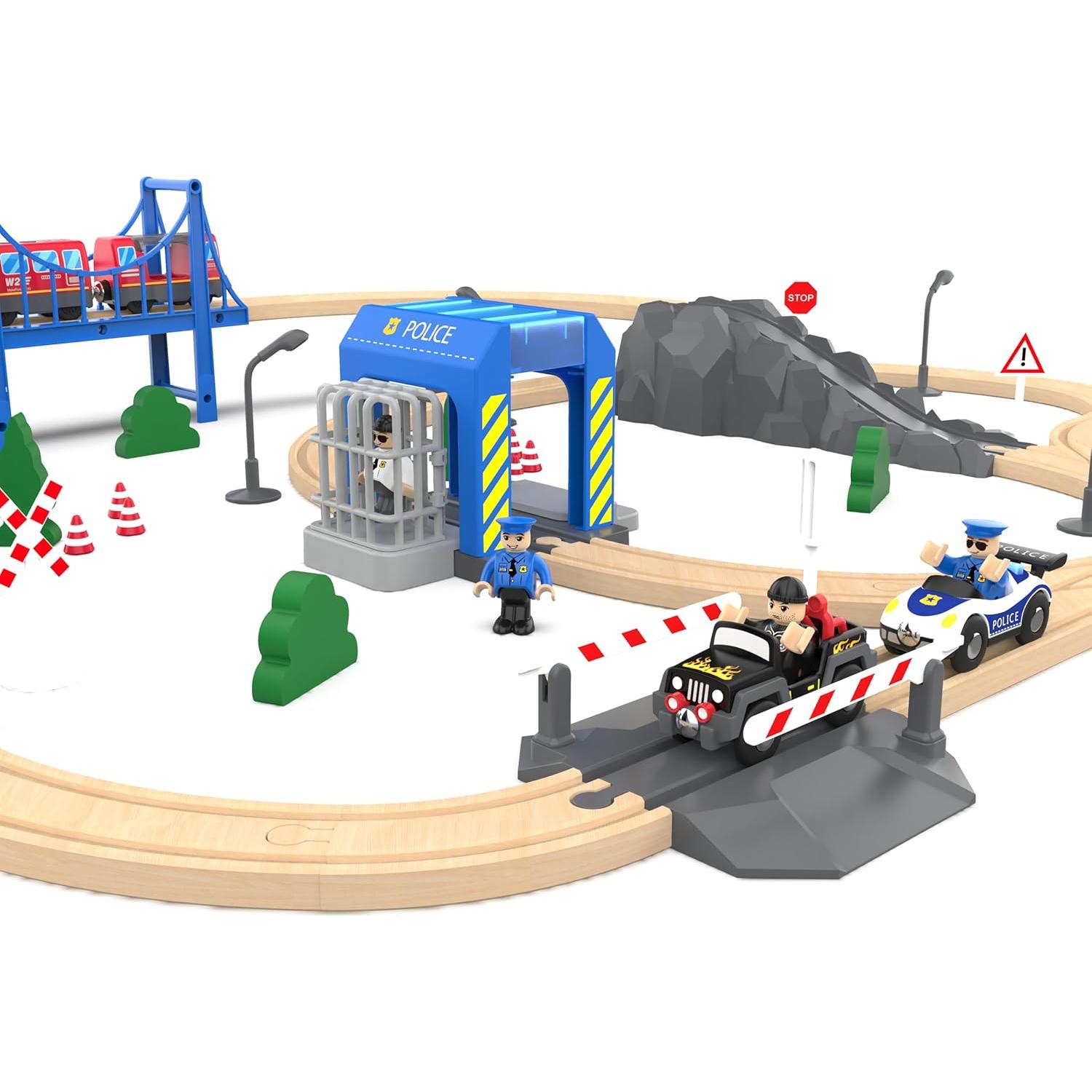 Estación de Policía May & Z para Vías de Tren de Madera