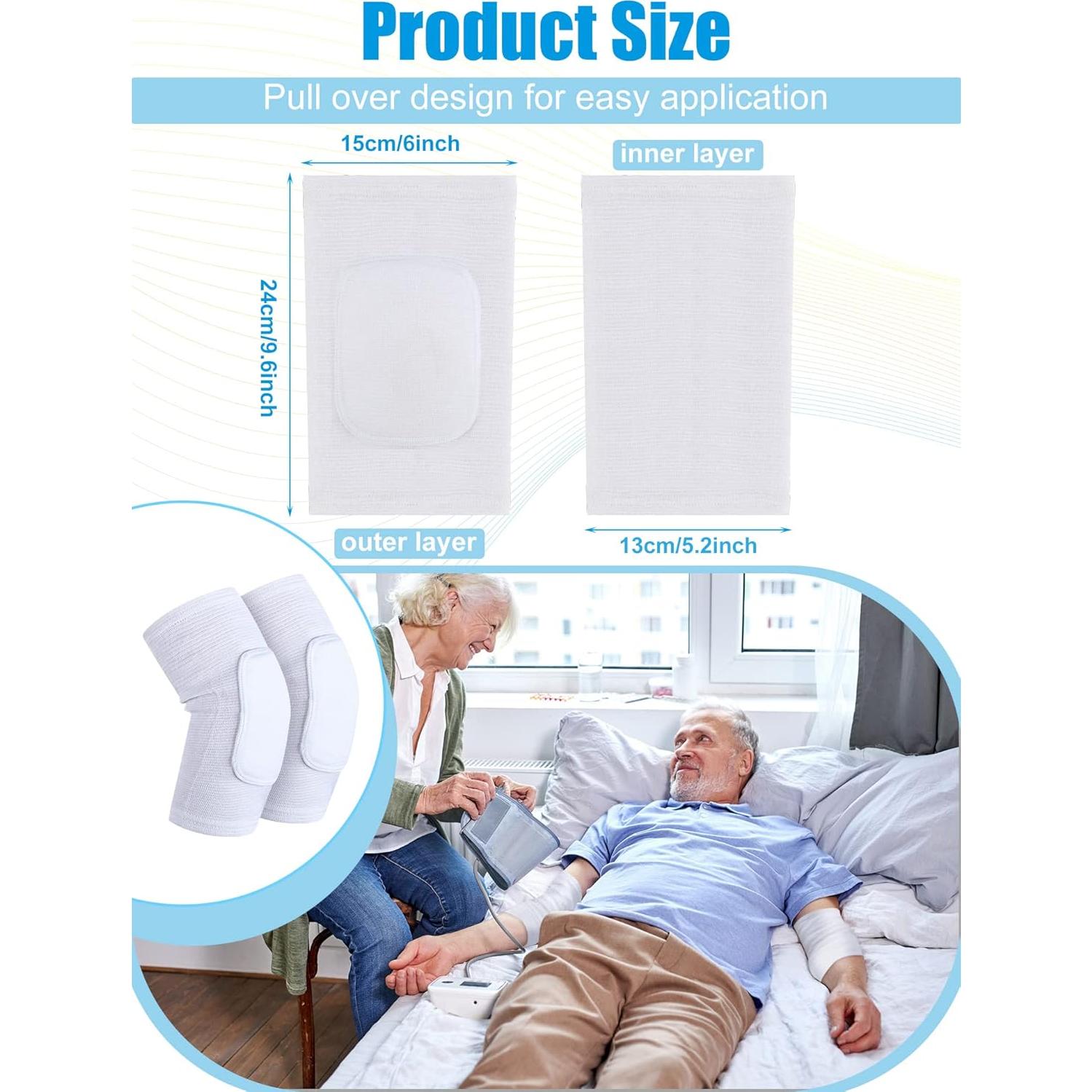 Protectores de Talón y Codo Sosation 8 Pcs Tejido Elástico M