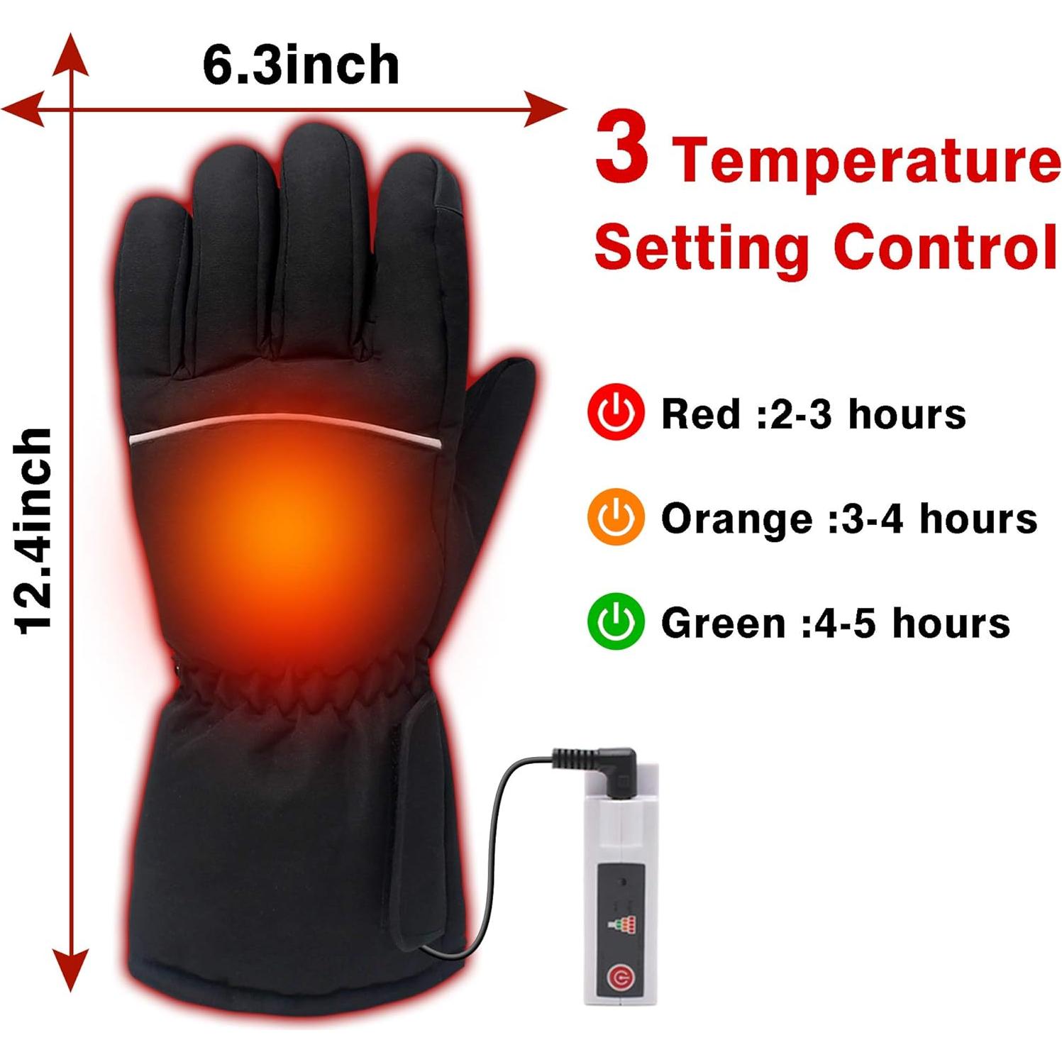Guantes Calentados Eléctricos QILOVE Táctiles 3 Niveles Invierno