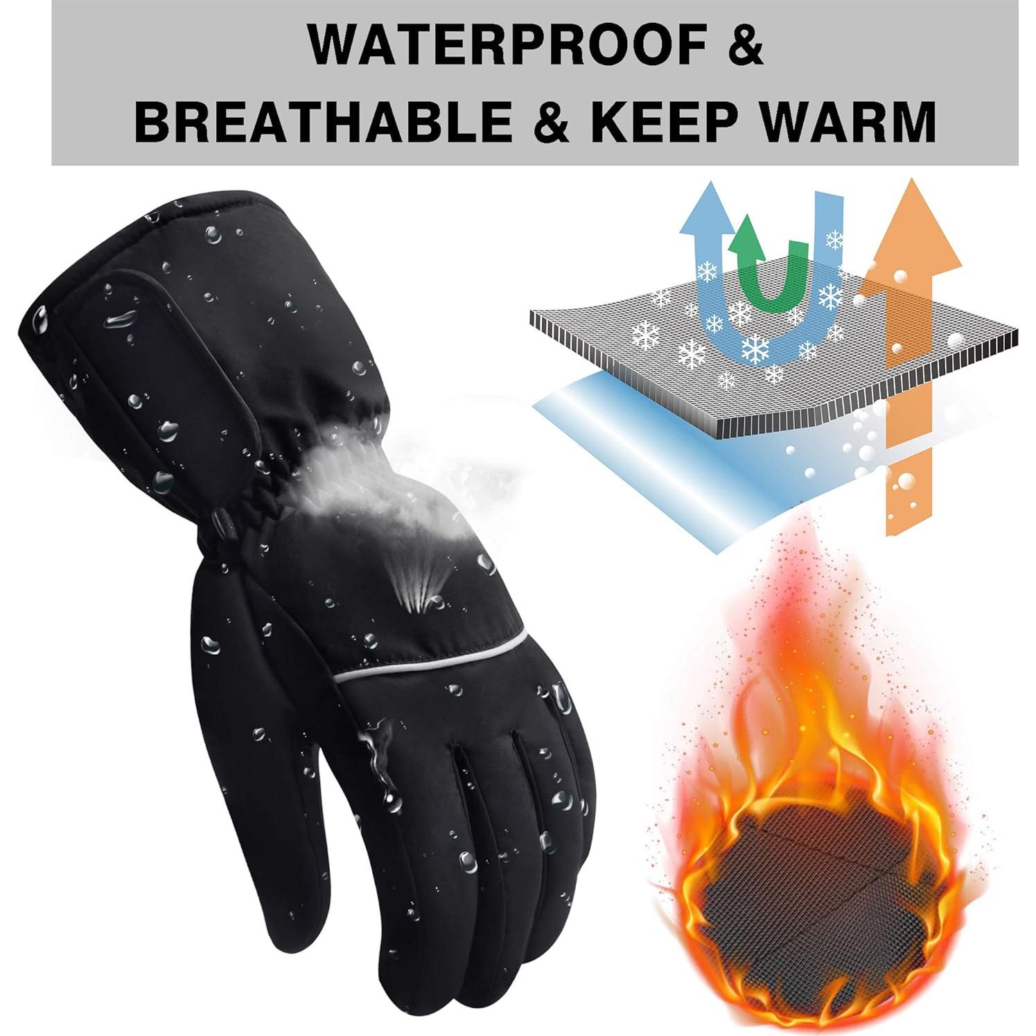 Guantes Calentados Eléctricos QILOVE Táctiles 3 Niveles Invierno