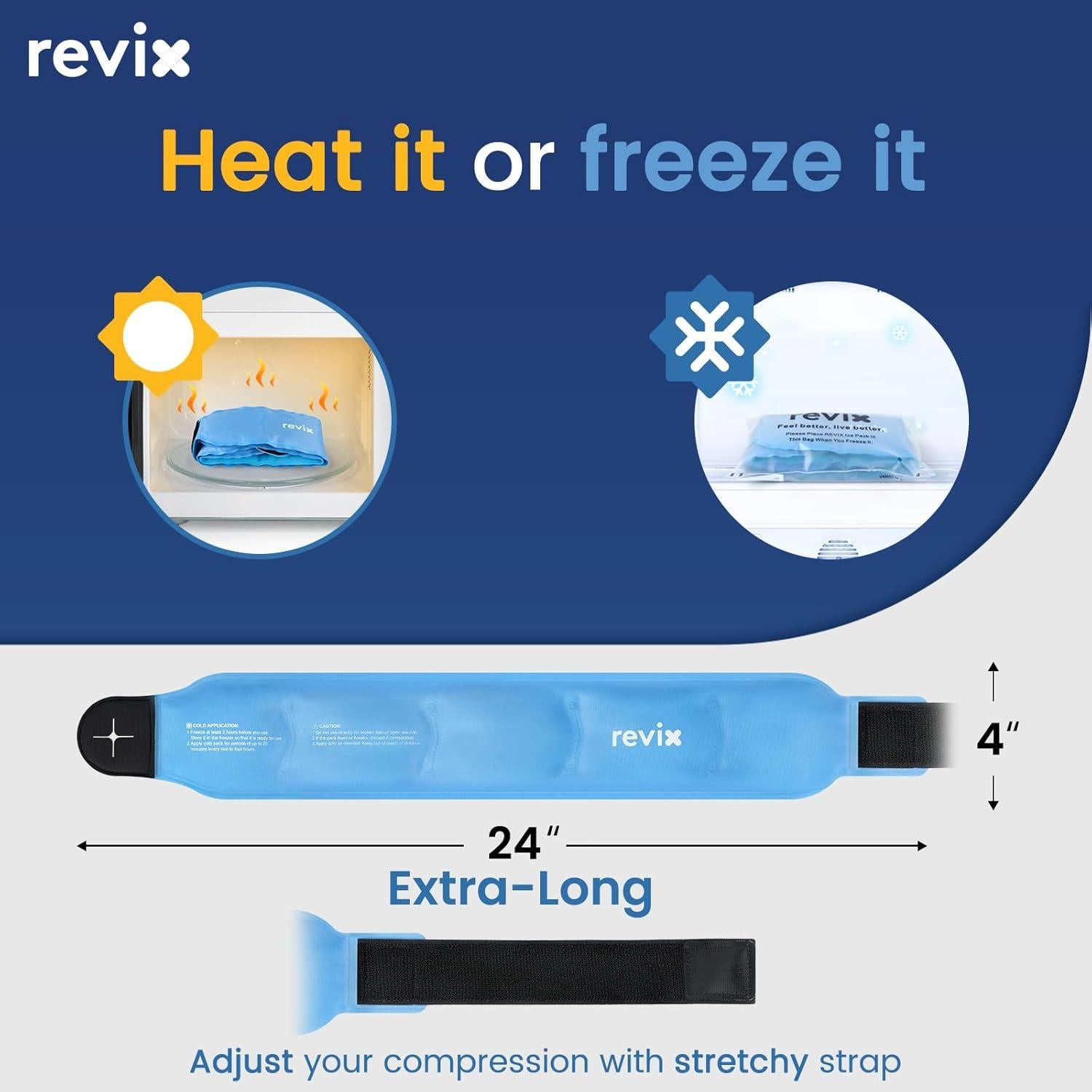 Paquete de Hielo para Muñeca REVIX 61 cm Reutilizable Caliente y Frío