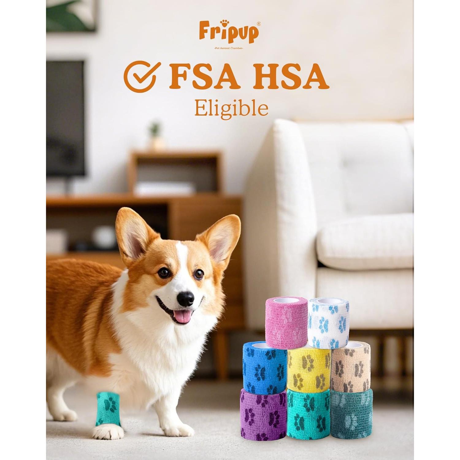 Venda Autoadhesiva para Mascotas FriPuP 2" 8 Rollos Patita Amanecer