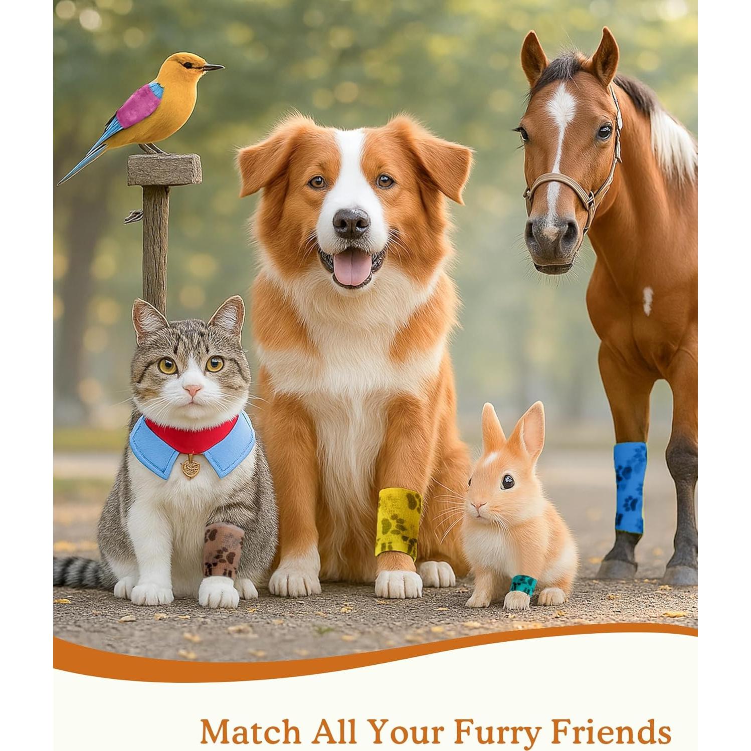 Venda Autoadhesiva para Mascotas FriPuP 2" 8 Rollos Patita Amanecer