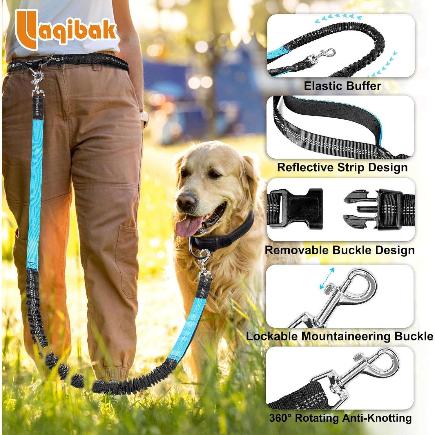 Correa para Perros Manos Libres Laqibak Ajustable 1.28-2.04m