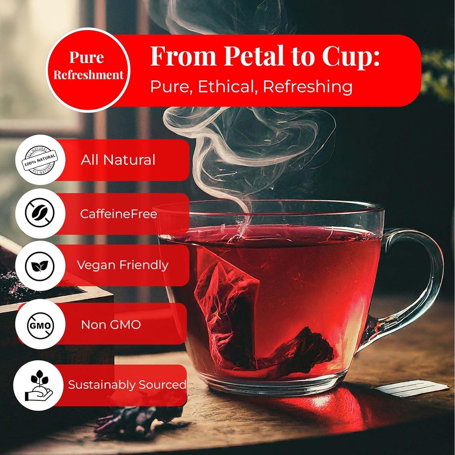 Té de Hibisco Orgánico Akshit 150 Bolsitas 283.5g Sin Cafeína