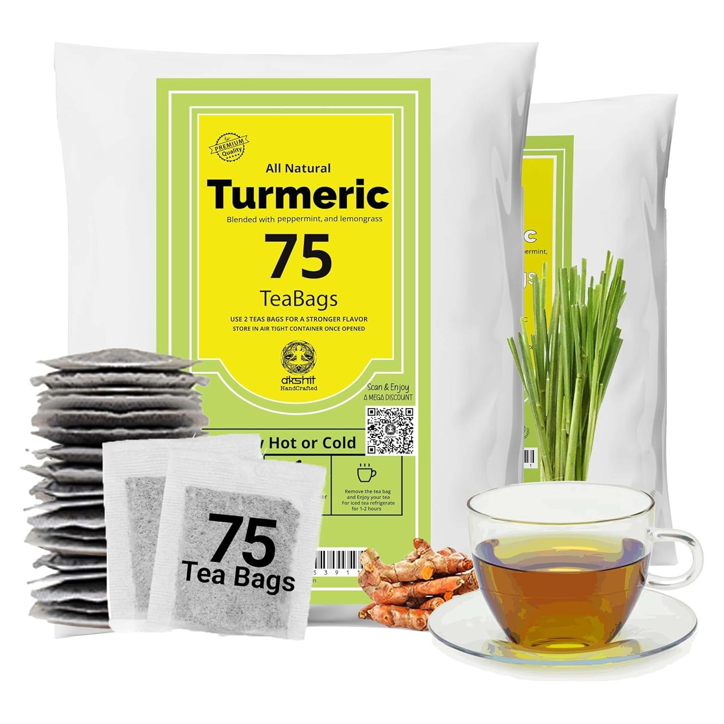 Té de Cúrcuma Akshit 150 Bolsitas Natural Sin Cafeína