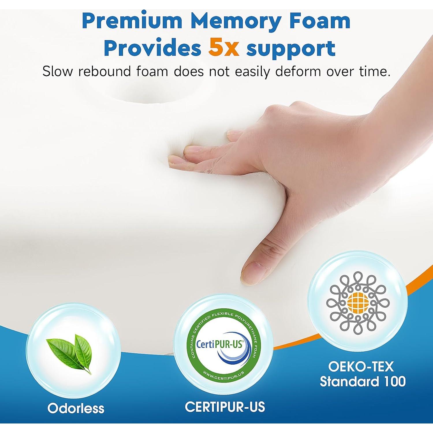 Almohada Cervical CushZone Espuma Viscoelástica Queen Rosa