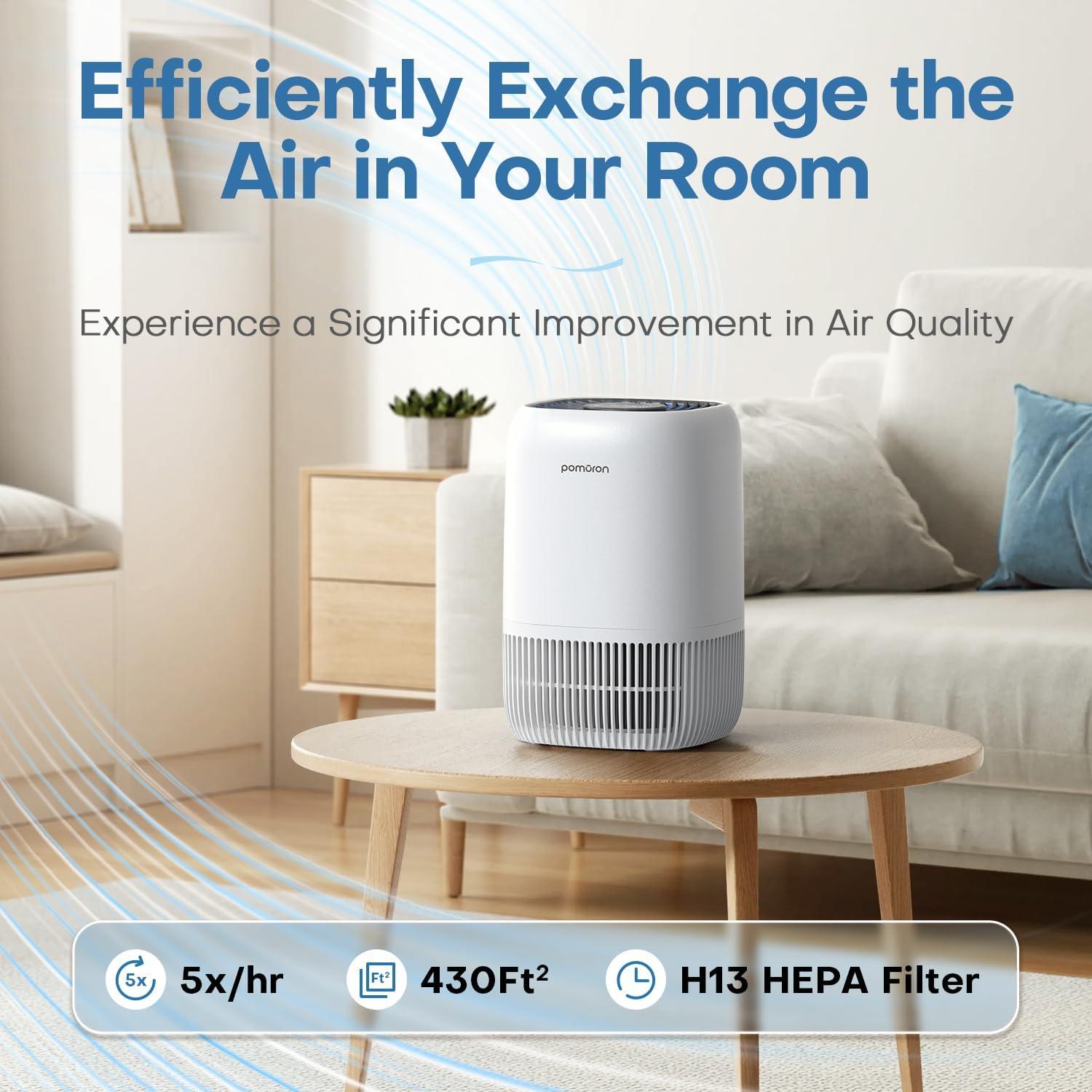 Purificador de aire POMORON MJ012H HEPA para hogar y oficina