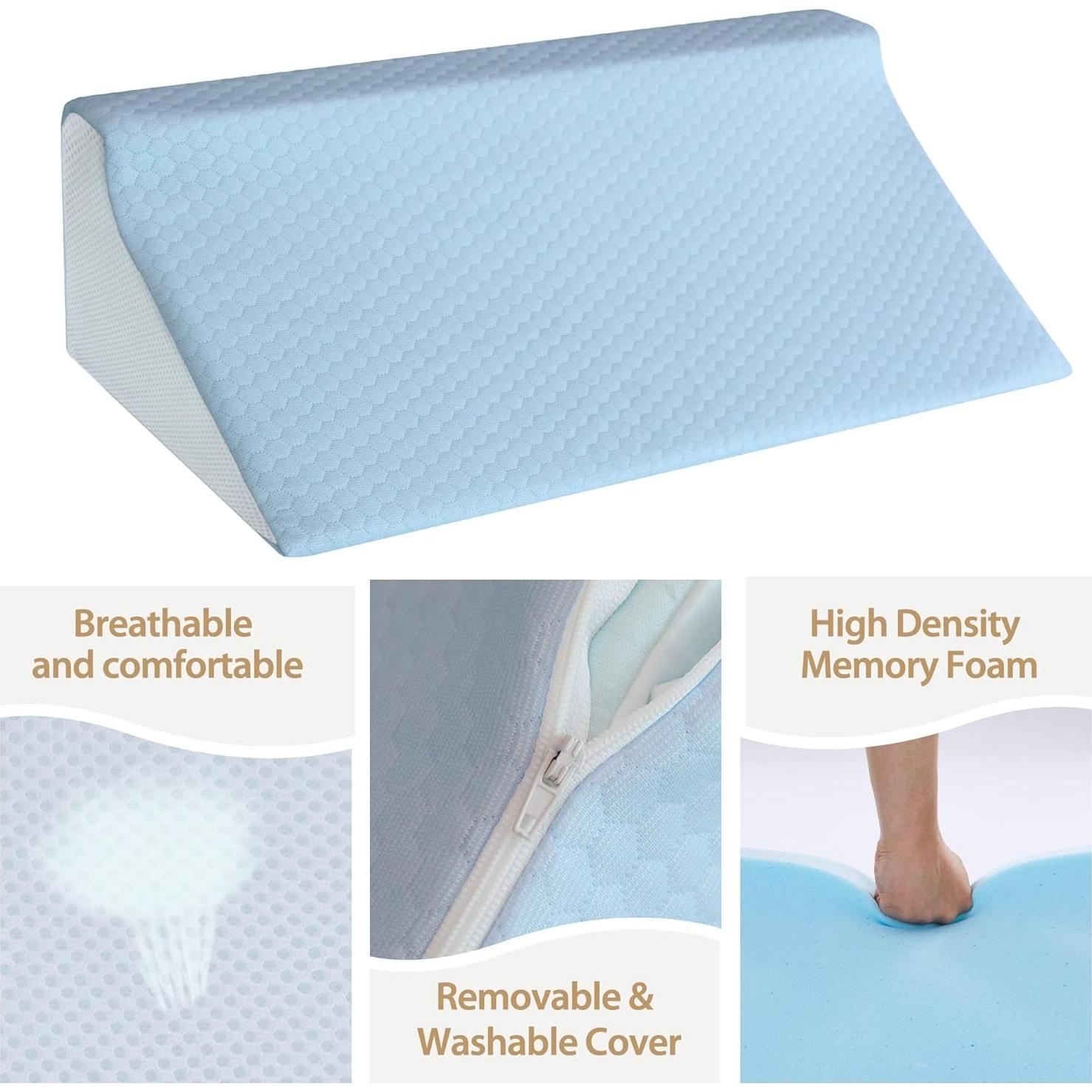 Cojín en cuña Touchutopia de espuma viscoelástica azul 50.8 cm