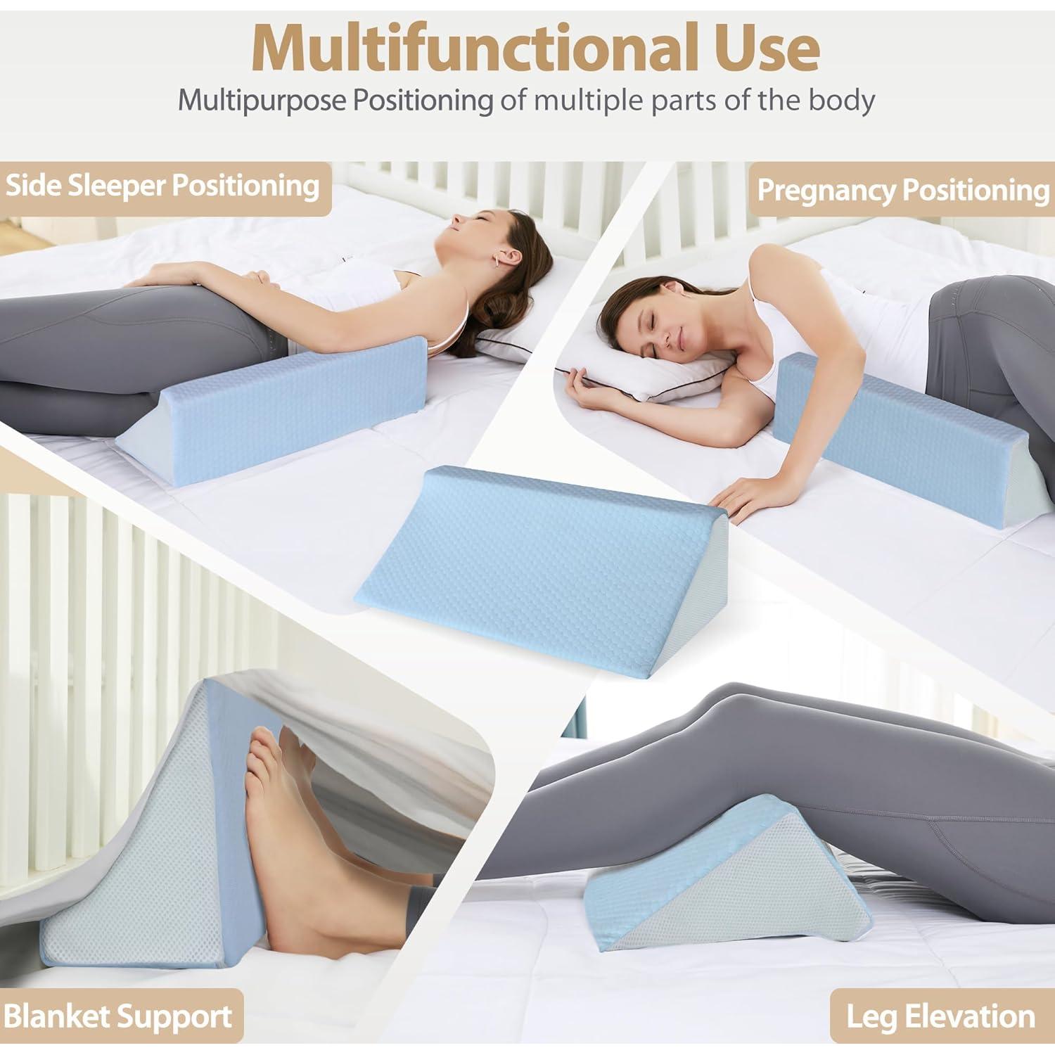 Cojín en cuña Touchutopia de espuma viscoelástica azul 50.8 cm