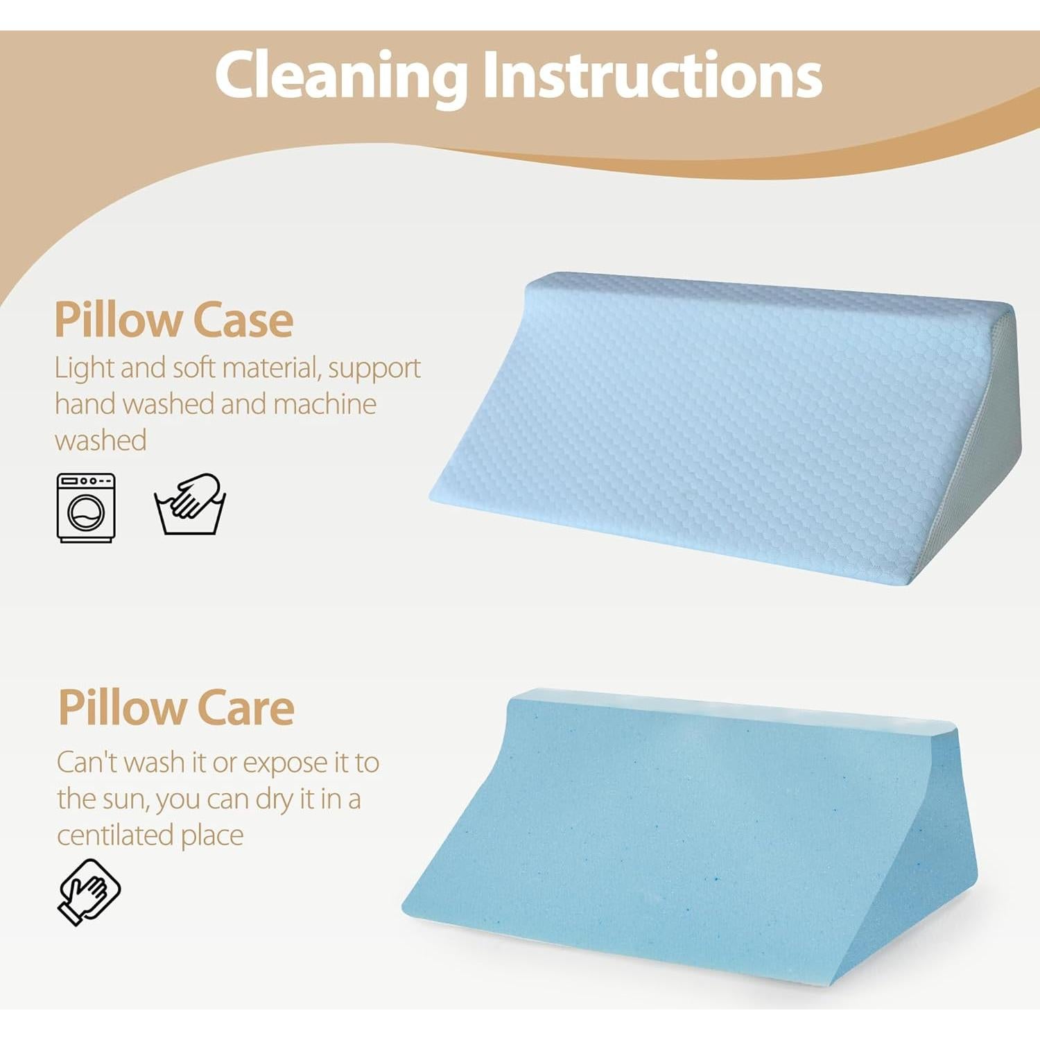 Cojín en cuña Touchutopia de espuma viscoelástica azul 50.8 cm