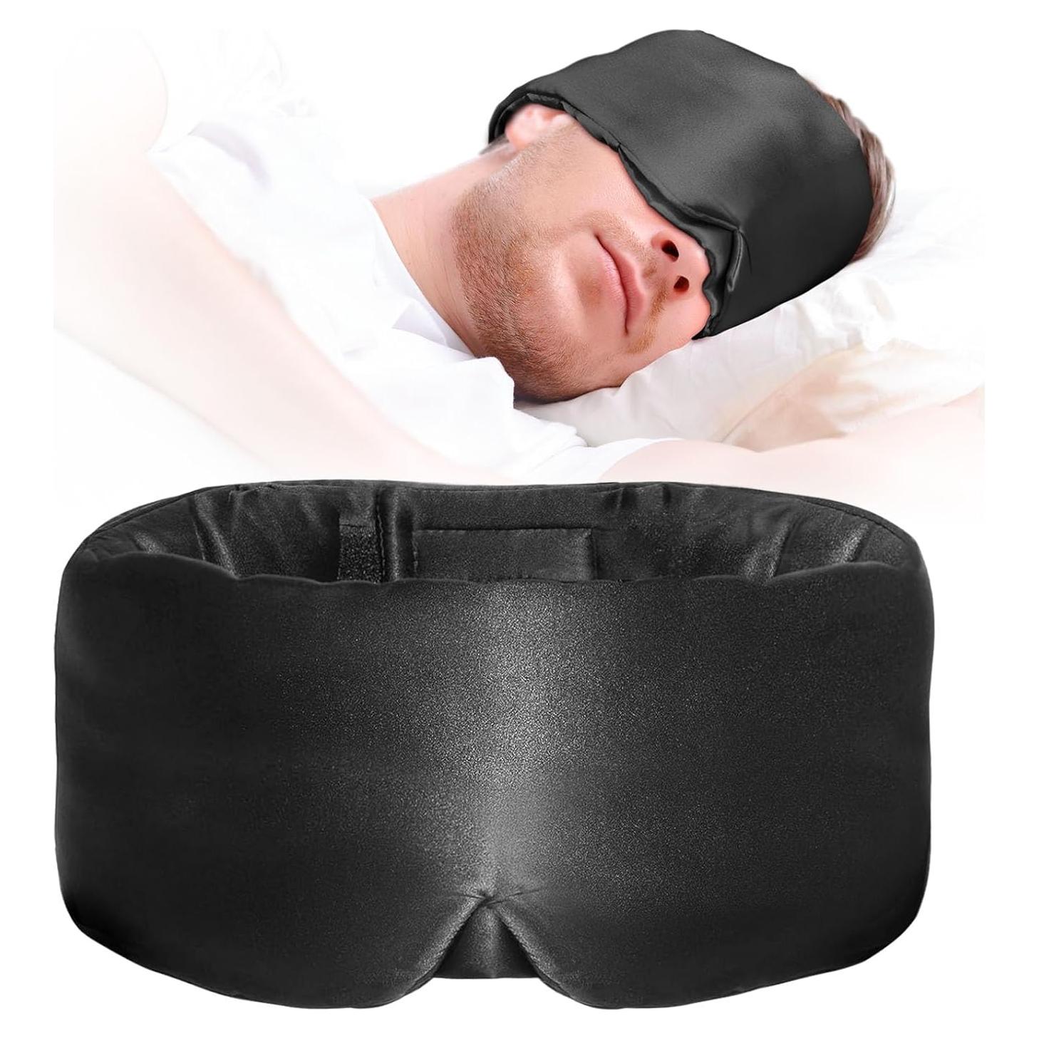 Máscara de Sueño de Satén Okaydot - Bloqueo de Luz Negro