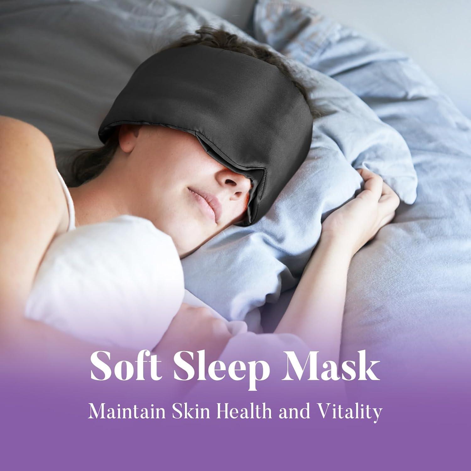 Máscara de Sueño de Satén Okaydot - Bloqueo de Luz Negro