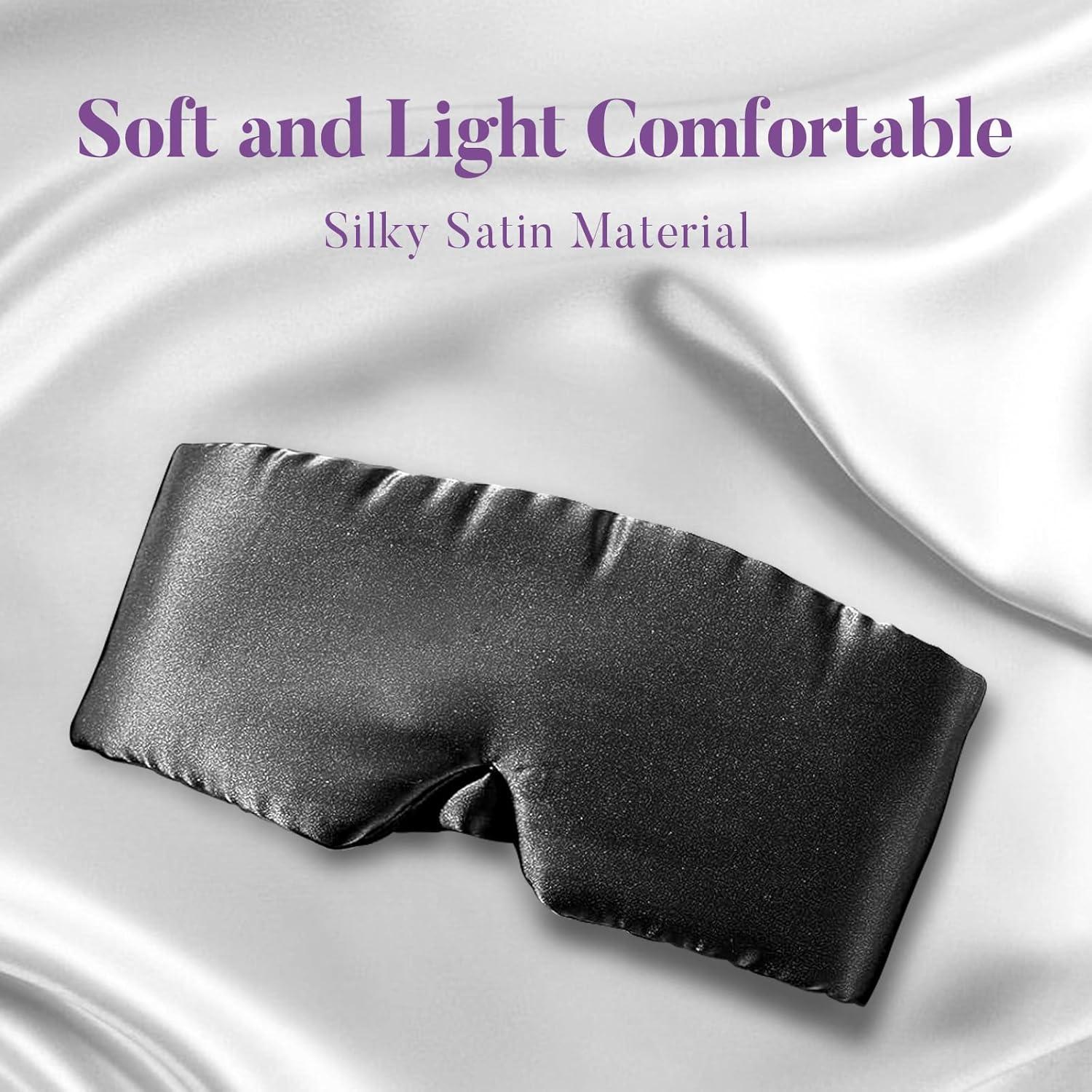 Máscara de Sueño de Satén Okaydot - Bloqueo de Luz Negro