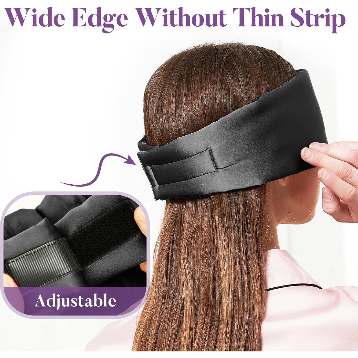 Máscara de Sueño de Satén Okaydot - Bloqueo de Luz Negro