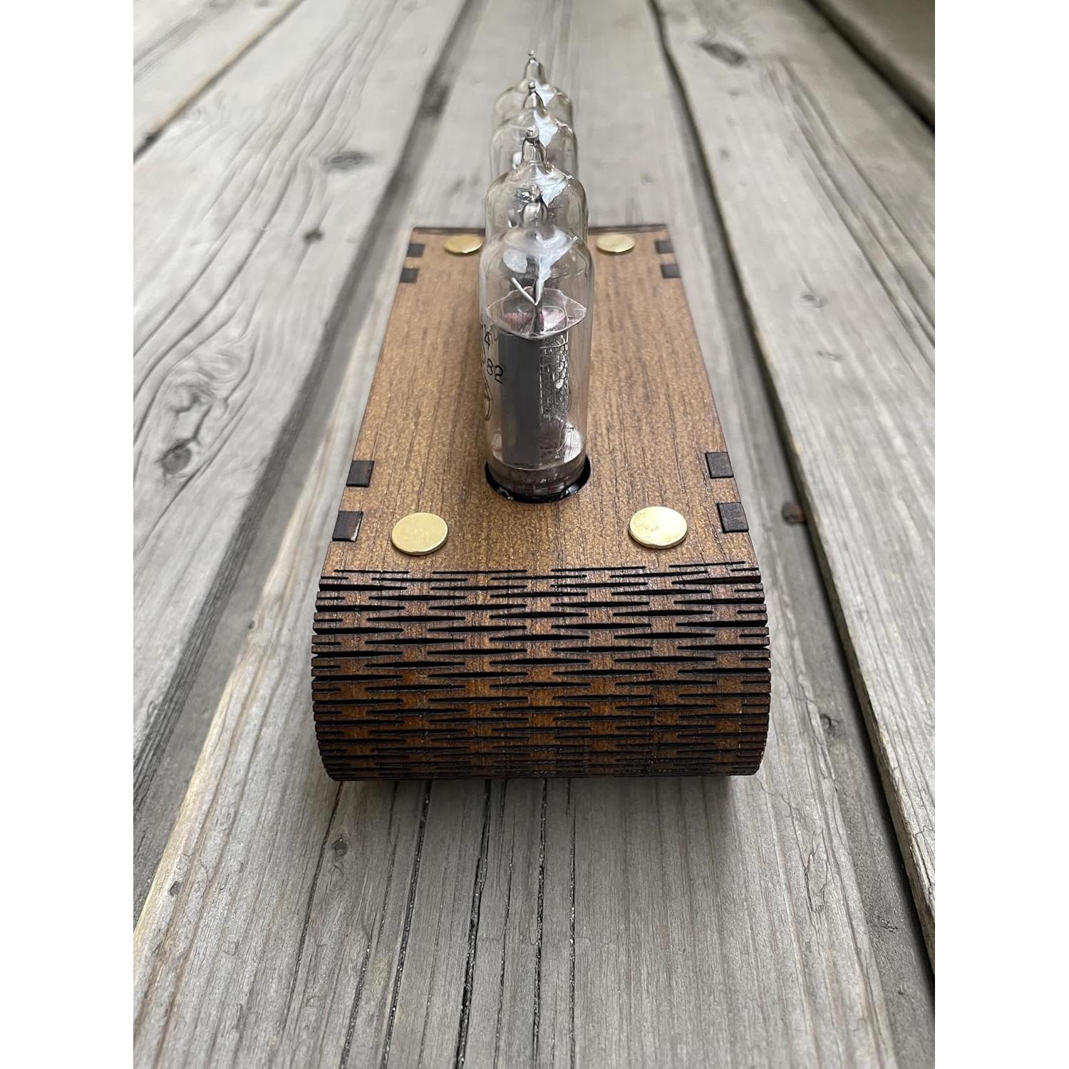 Reloj Nixie IN-14 Vintage con Caja de Roble 12 Horas