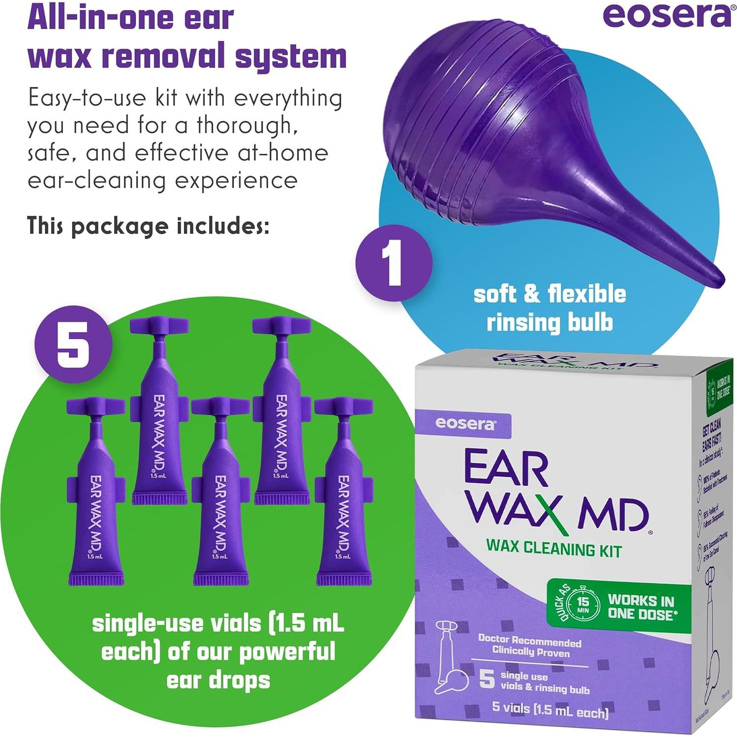 Kit de Limpieza de Cerumen Eosera Ear Wax MD - 5 Viales 1.5 mL