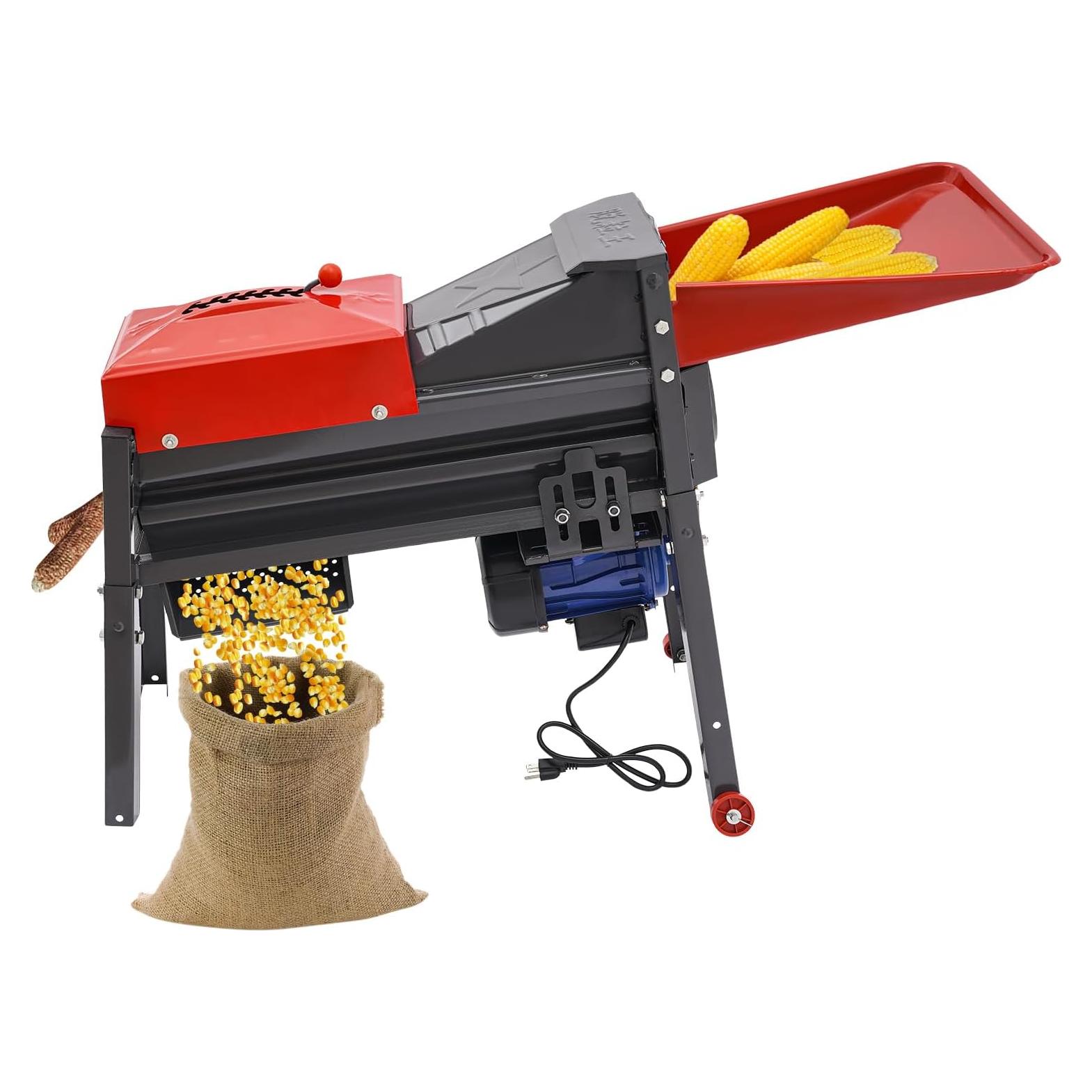 Electric Corn Threshing Machine 110V 480W 2800RPM Automatic Dry Corn Sheller Threshing Machine, 2204-3306lb/H Heavy Duty Stainless Steel Corn Shucker Stripping Machine for Corn on The Cob