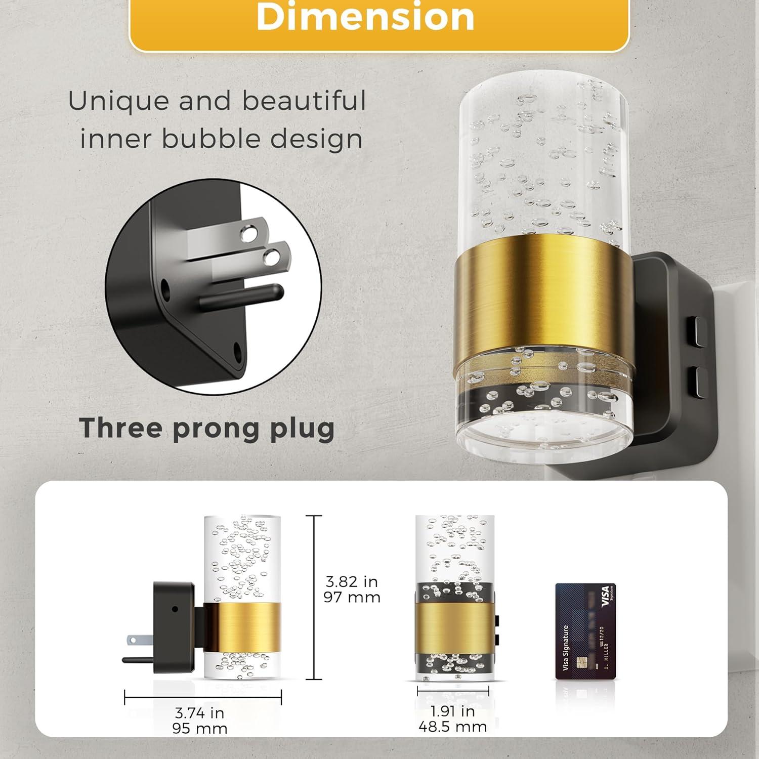 Luz Nocturna LED Regulable GK Lighting 2 Paquete 3 Colores