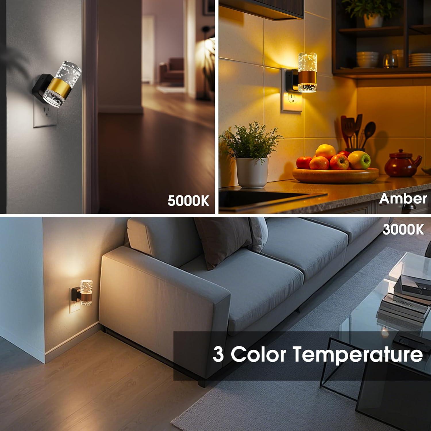 Luz Nocturna LED Regulable GK Lighting 2 Paquete 3 Colores