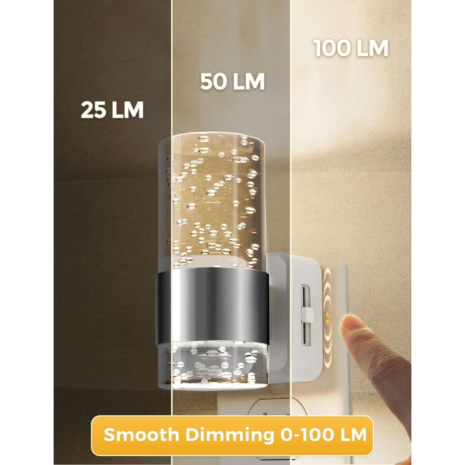 Luz Nocturna LED Regulable LOHAS 2 Paquete 3000K con Sensor