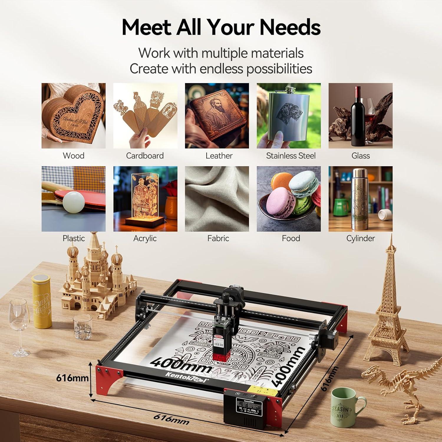 Grabador láser KENTOKTOOL LE400PRO 5.5W para madera y acrílico