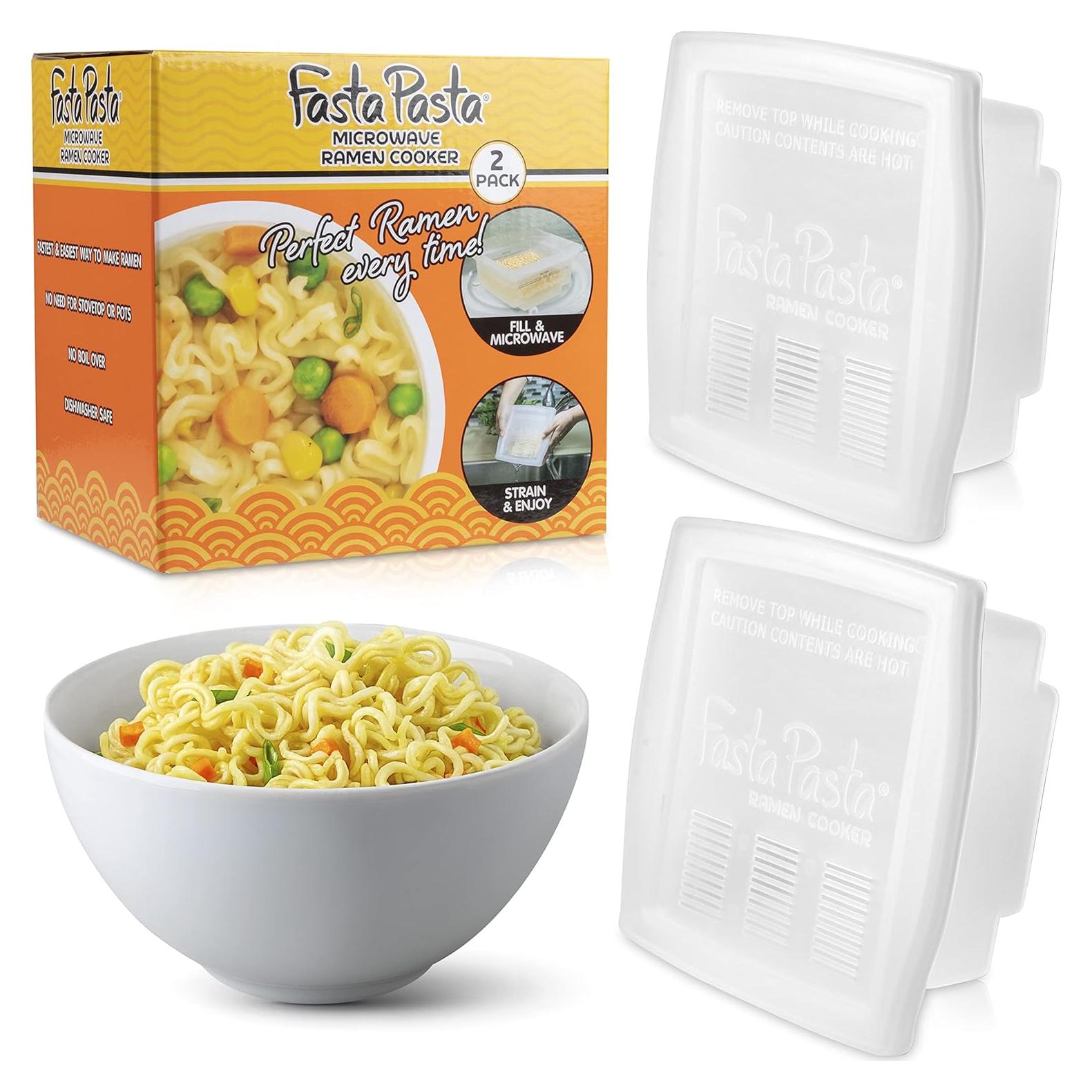 Cocinero de Fideos Ramen Fasta Pasta para Microondas - 2 Paquetes