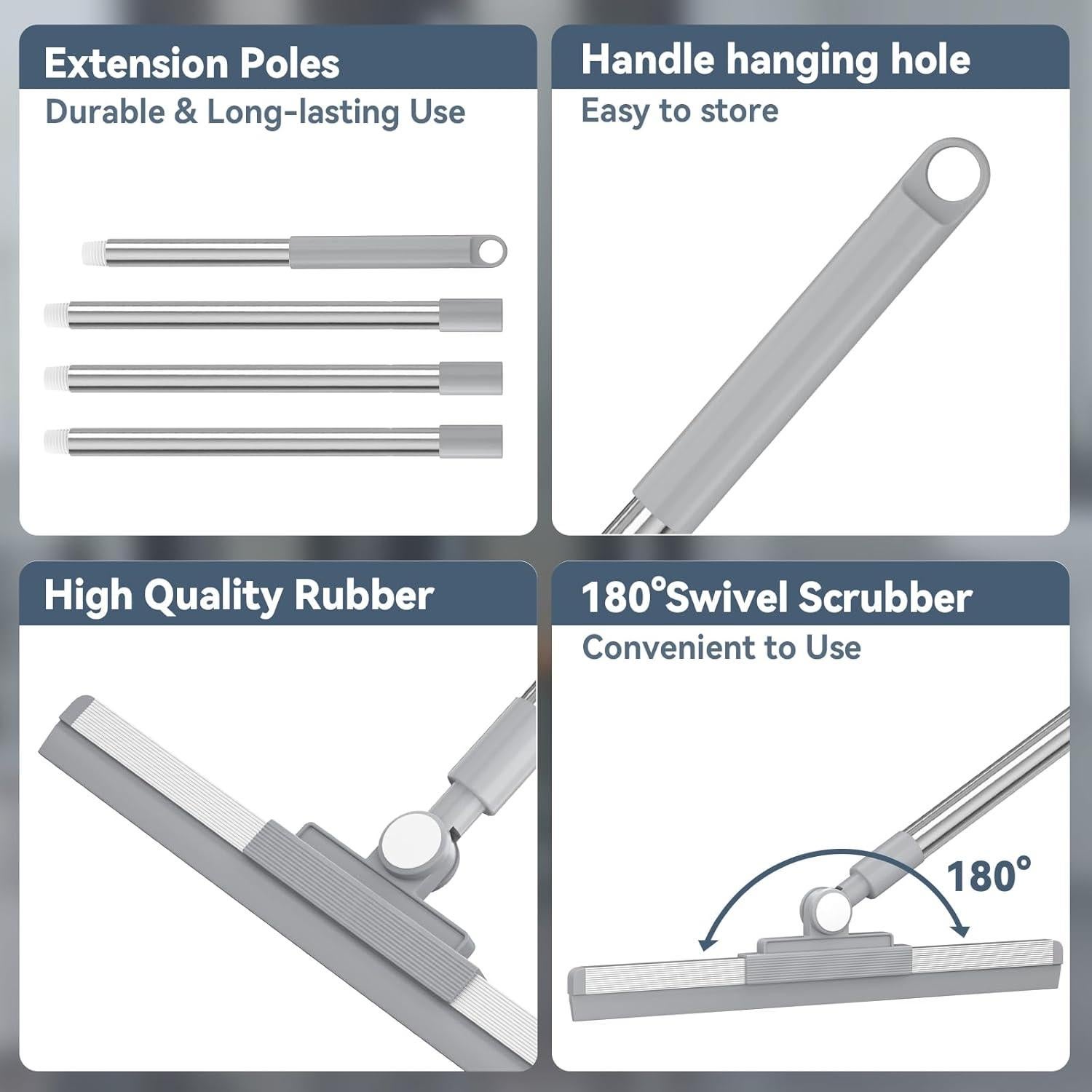 Raspador de Piso con Cabezal Rotatorio Nodirz 52" Plata