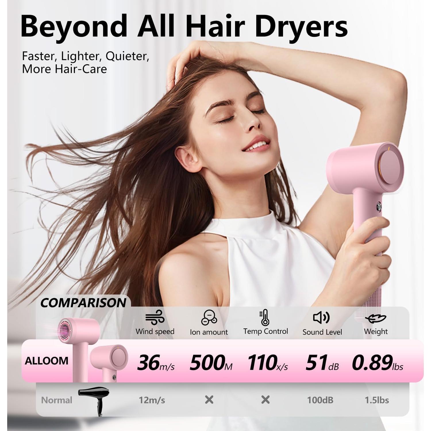 Secador de Pelo Profesional Nanyang Rosa 160000 RPM 1.34 kg