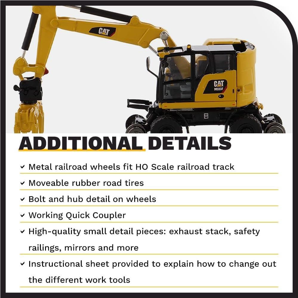 Excavadora sobre Ruedas Caterpillar M323F 1:87 con Herramientas