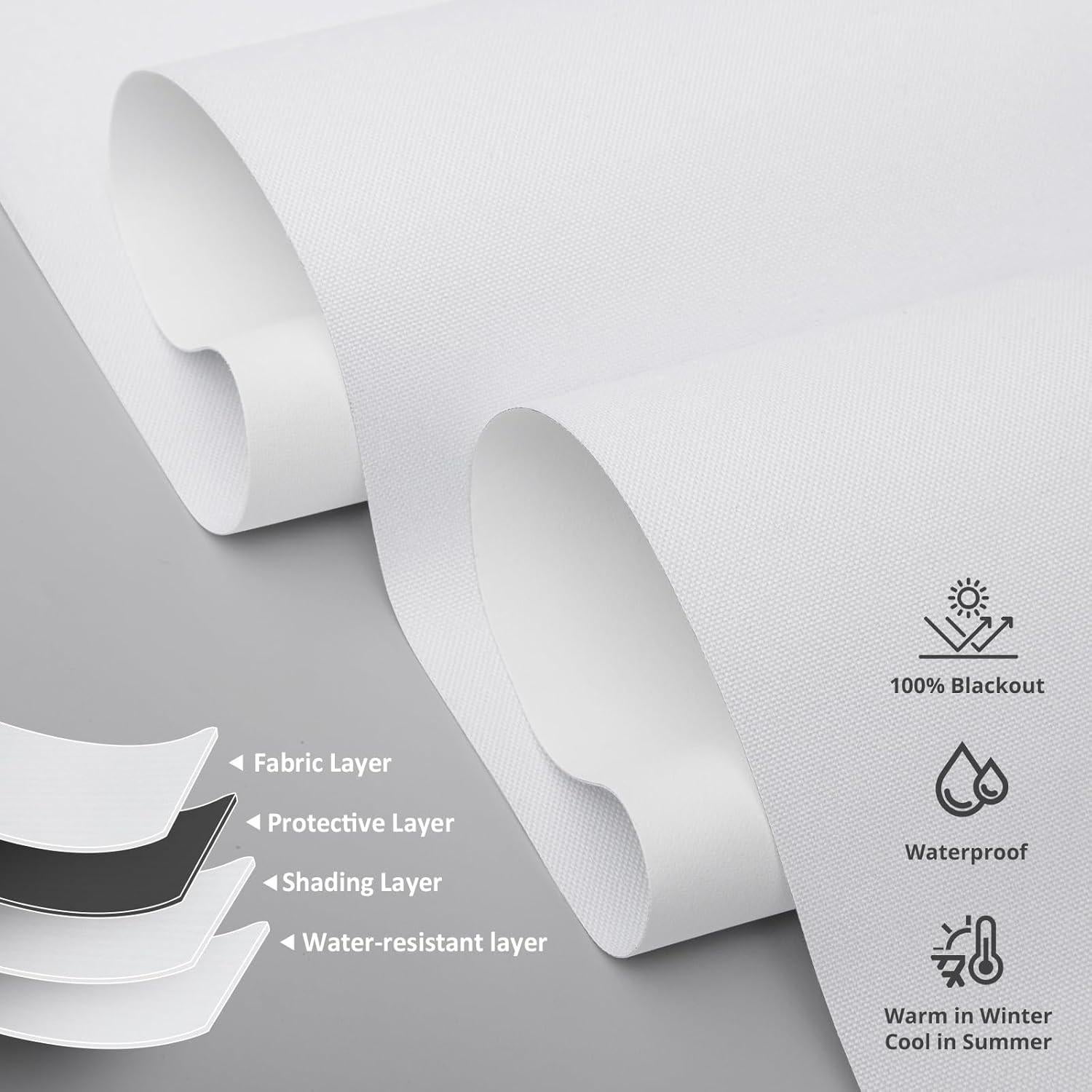 Persianas Motorizadas Inteligentes MUSCLEAREA 58x182 cm Blancas