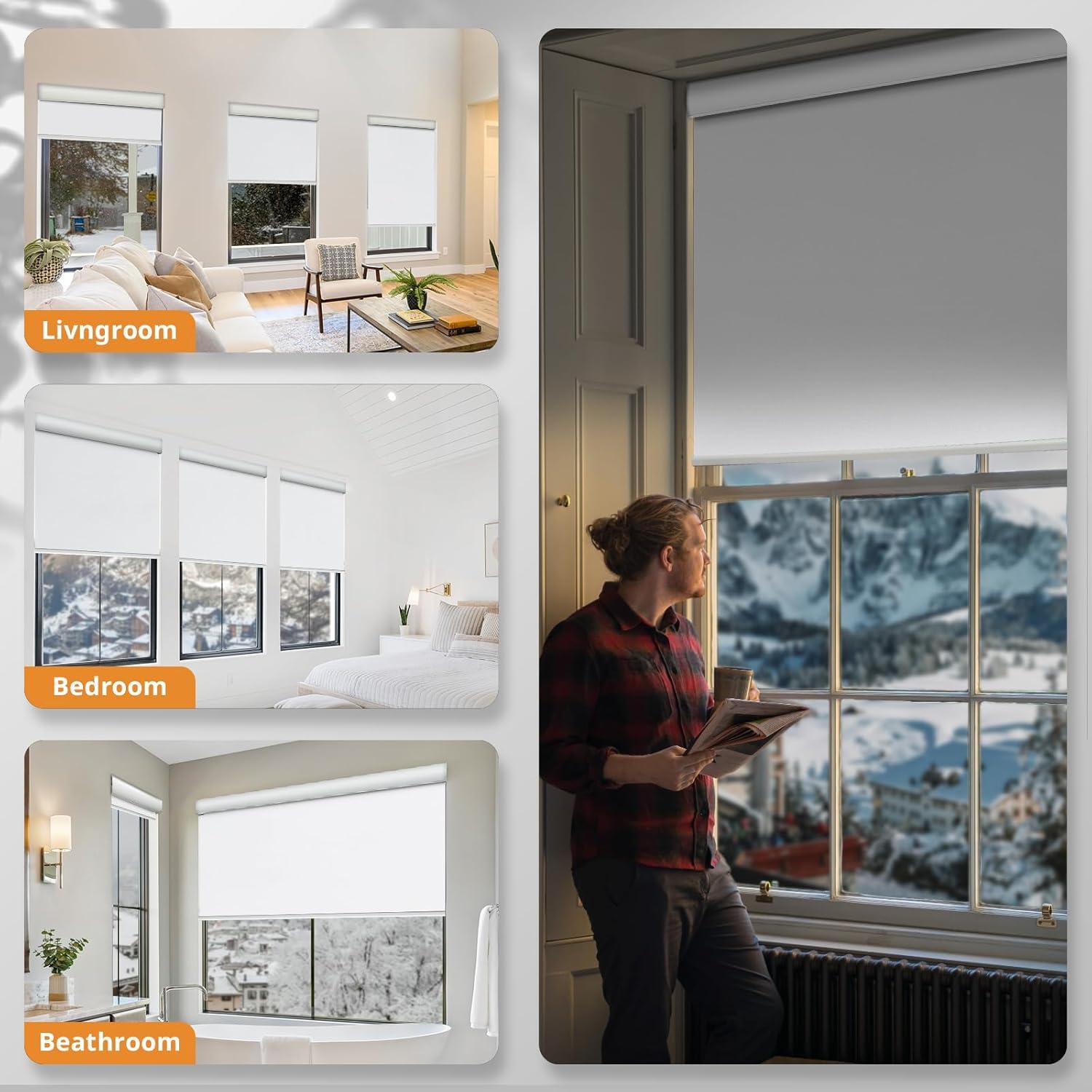 Persianas Motorizadas Inteligentes MUSCLEAREA 58x182 cm Blancas