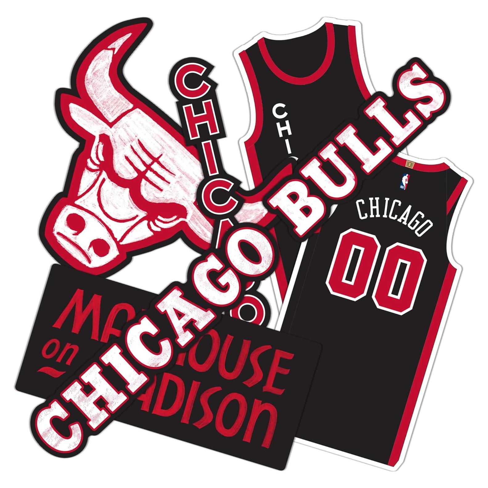 Calcomanía Chicago Bulls Desert Cactus NBA Vinilo 27.9x21.6cm