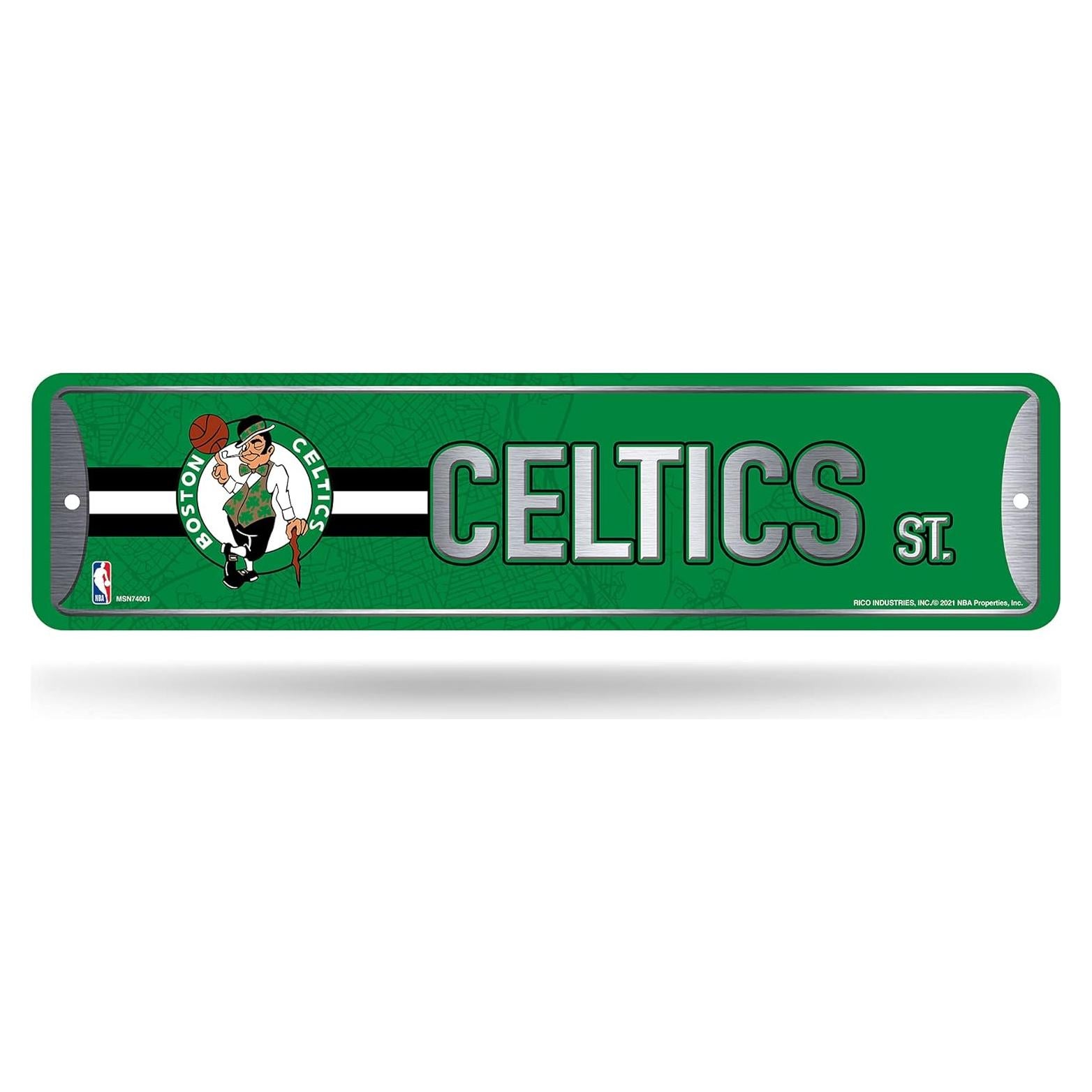 Cartel de Metal Rico Industries NBA Boston Celtics 10x38 cm