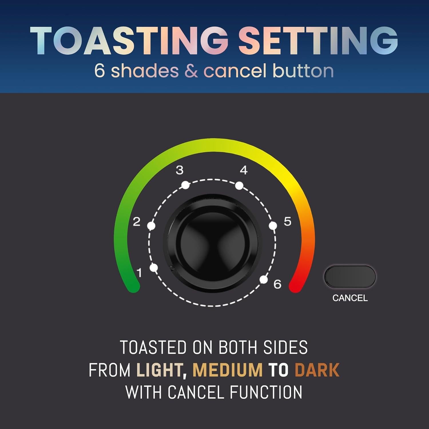 Tostadora Elite Gourmet ECT1027B 2 Rebanadas Negra 6 Niveles