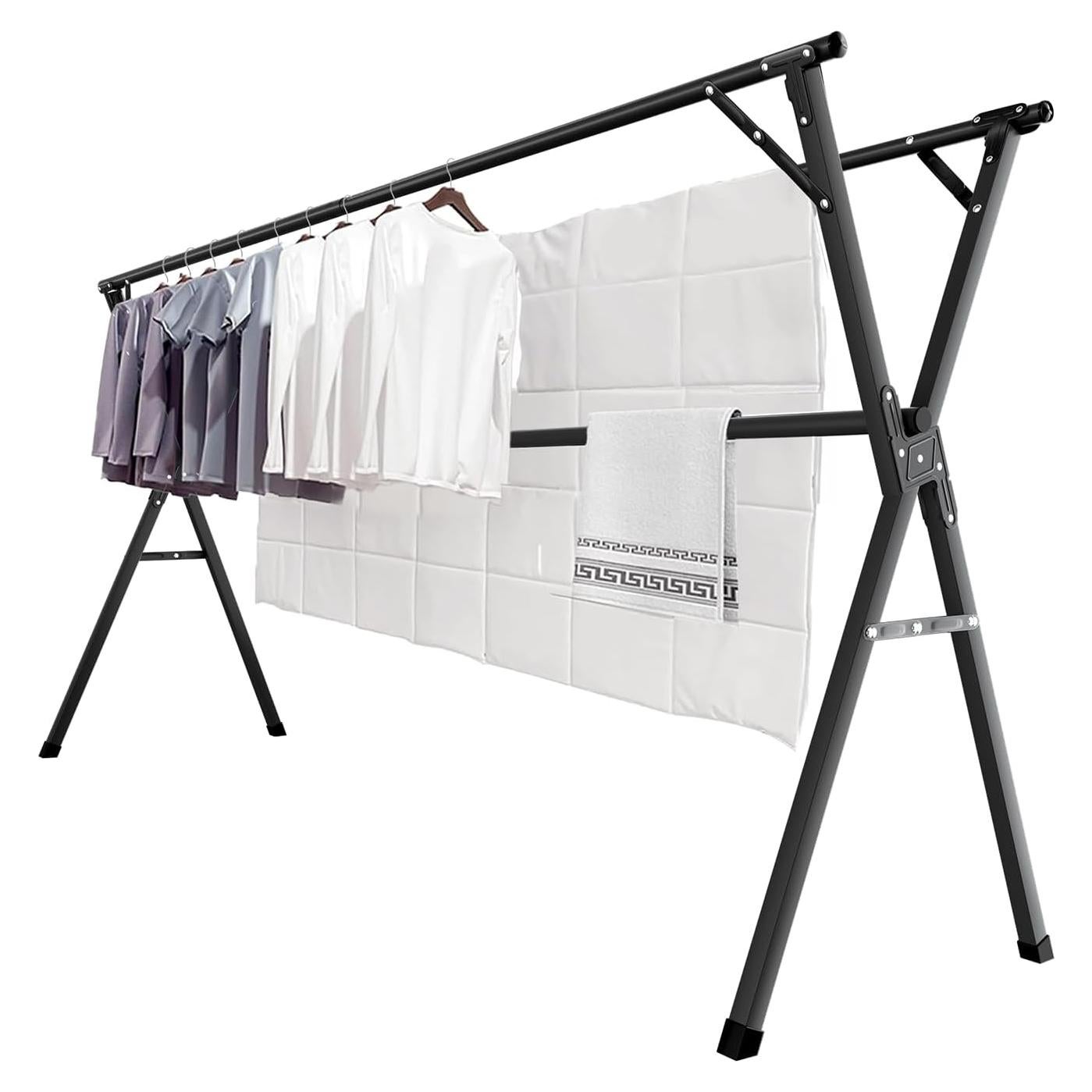 Perchero Plegable JAUREE 241 cm Acero Inoxidable Negro