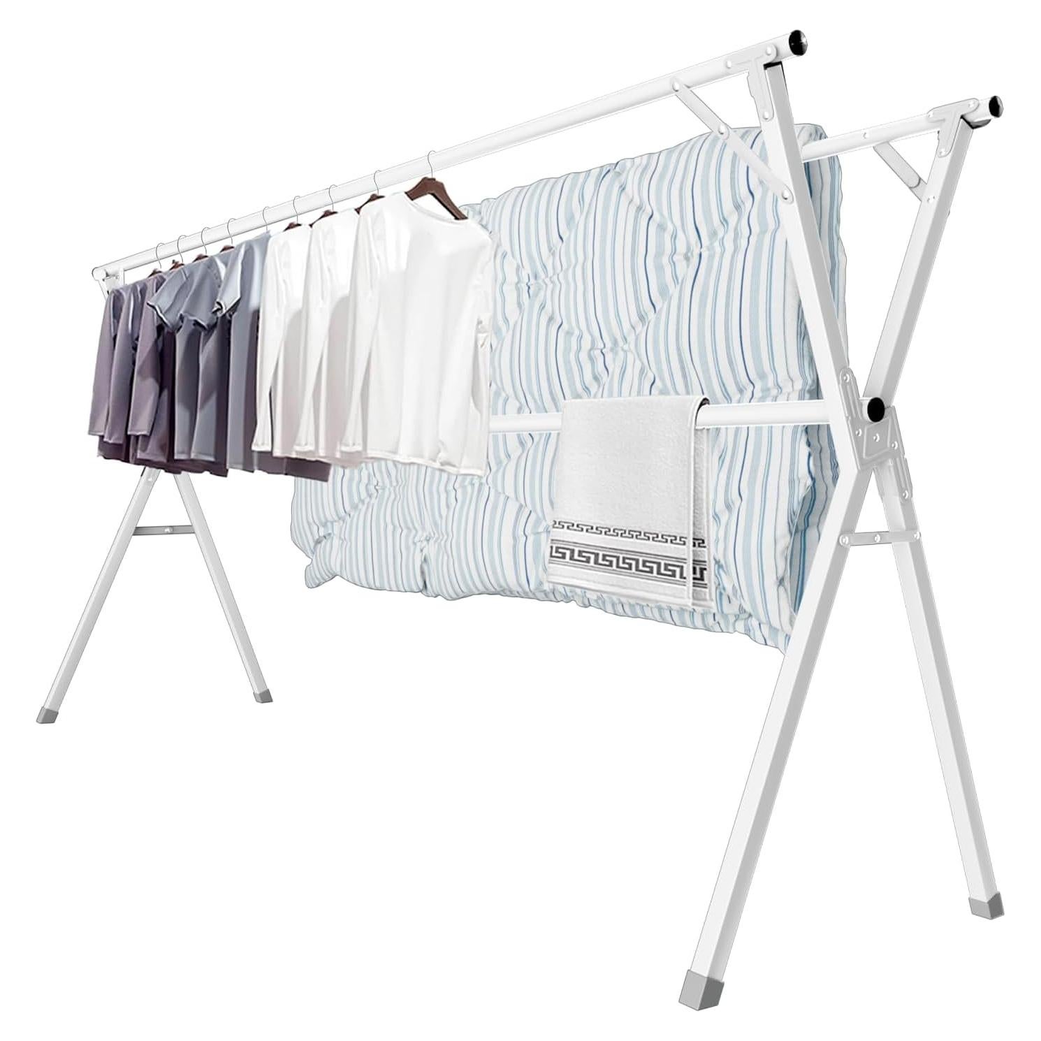 Perchero Plegable JAUREE 241 cm Acero Inoxidable Blanco