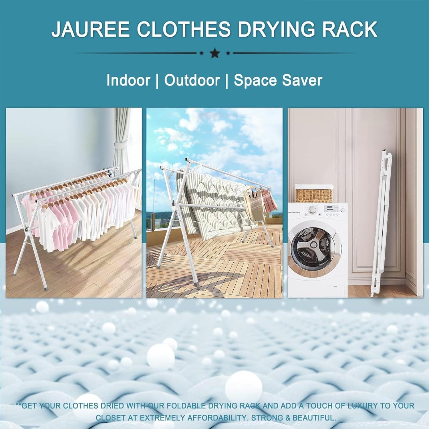 Perchero Plegable JAUREE 241 cm Acero Inoxidable Blanco