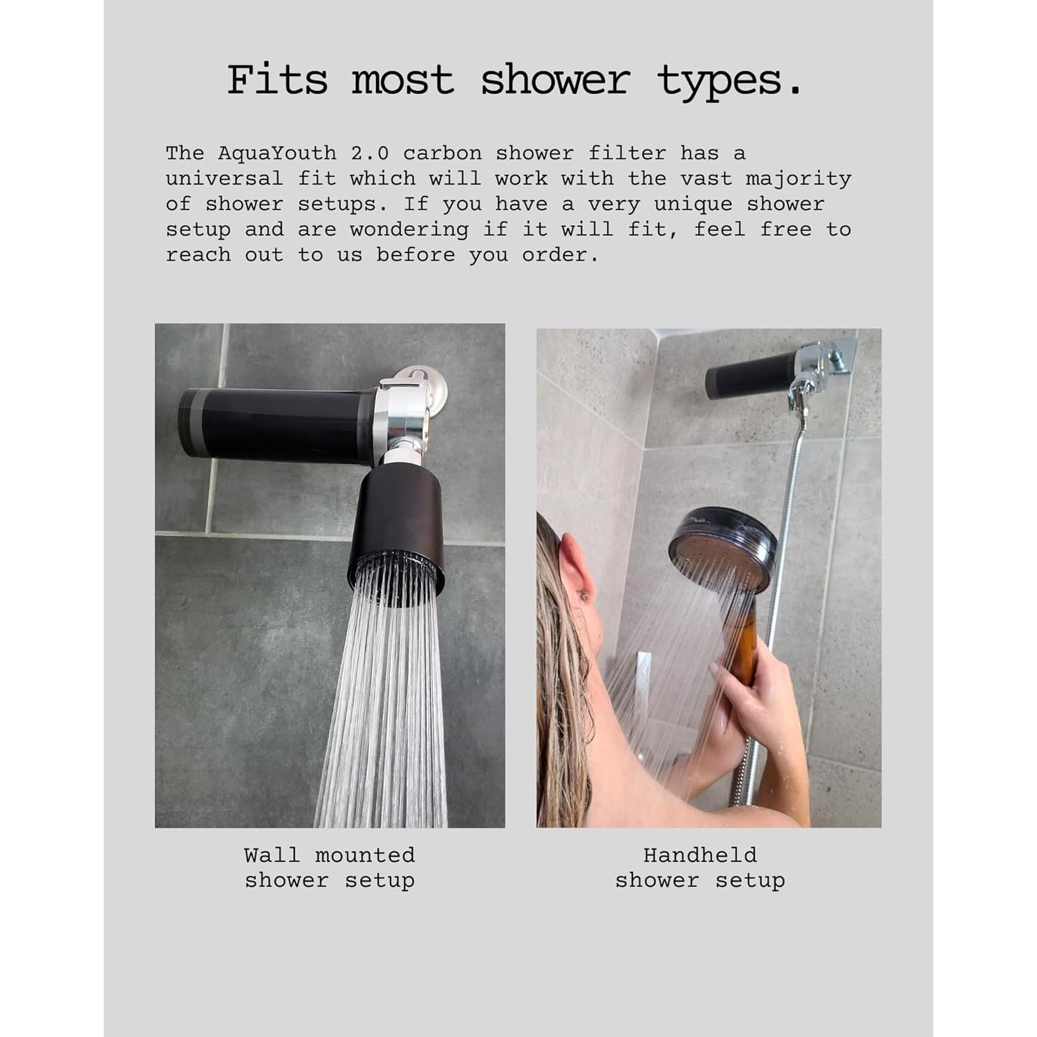 Filtro de Ducha AquaYouth 2.0 - Elimina Cloro y Metales Pesados